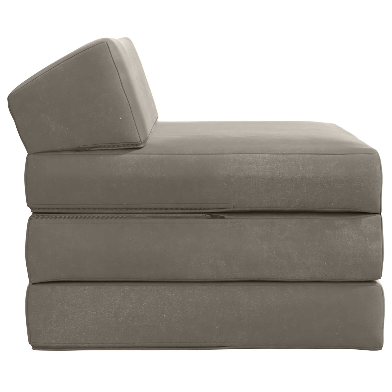 Vouwbare Bankbed Lichtgrijs 200 x 70 x 10 cm Fluweel – afbeelding 3