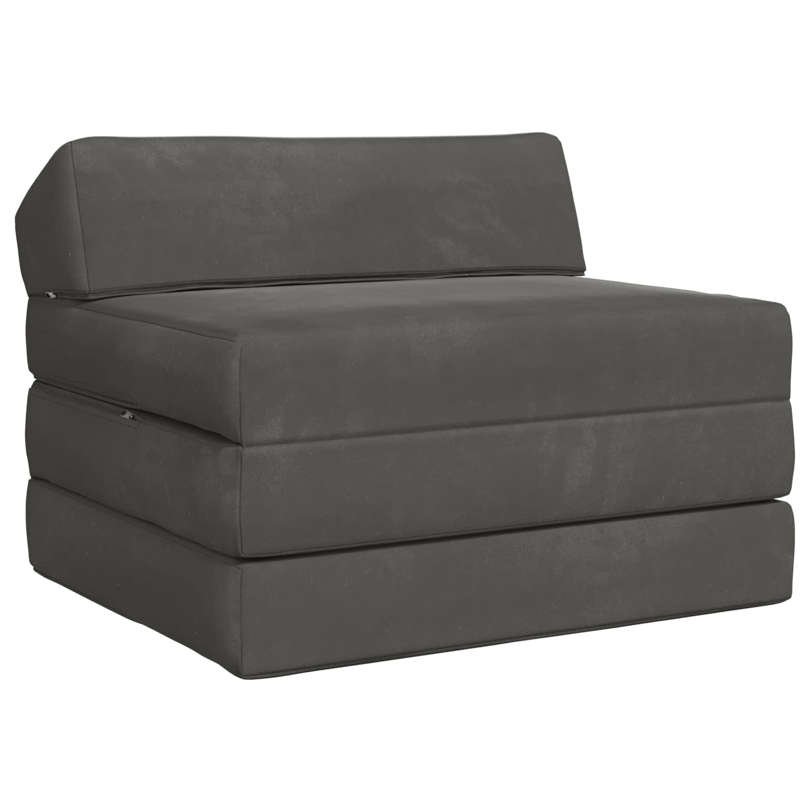 Vouwbare Bankbed Donkergrijs 200 x 70 x 10 cm Fluweel – afbeelding 1
