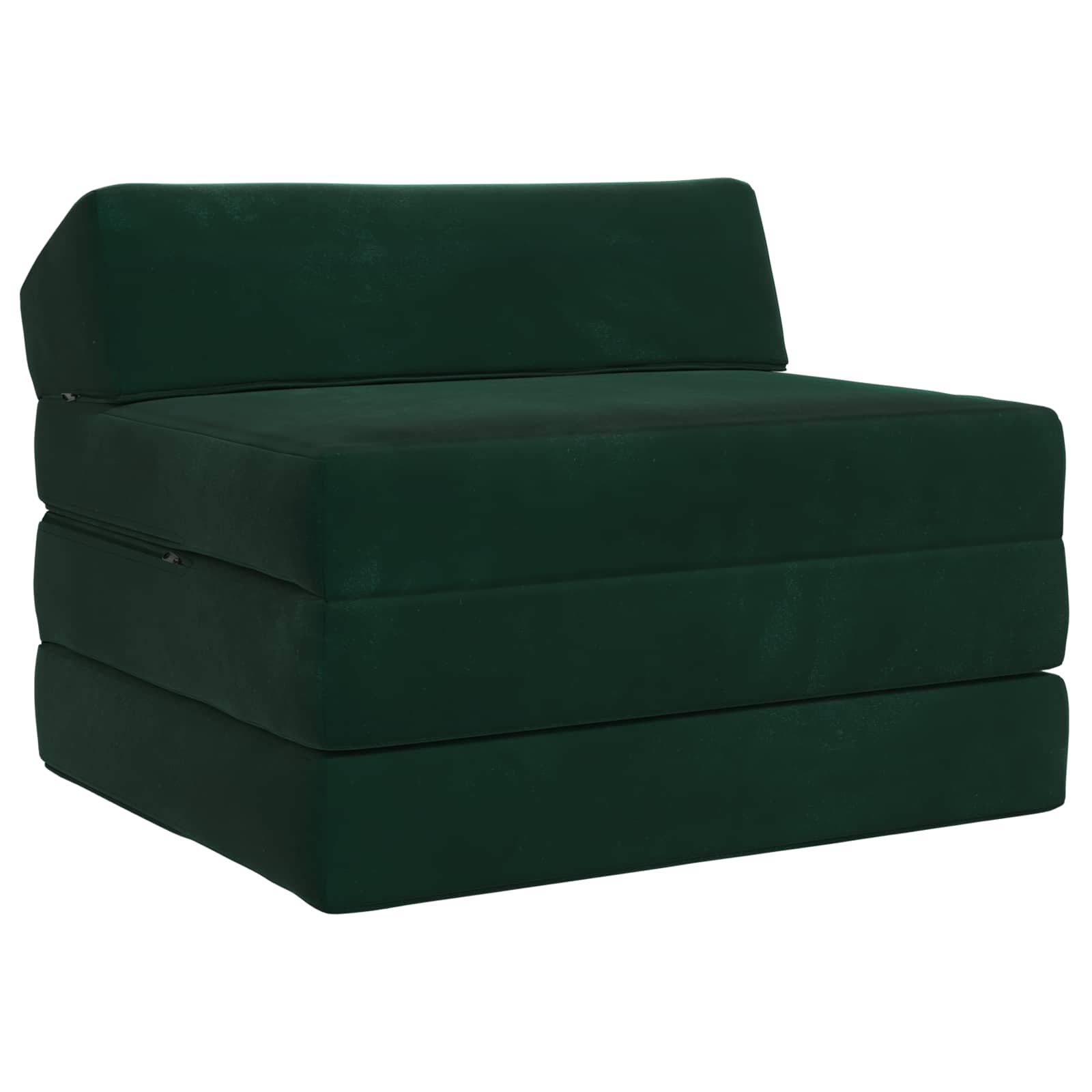 Vouwbare Bankbed Donkergroen 200 x 70 x 10 cm Fluweel – afbeelding 1