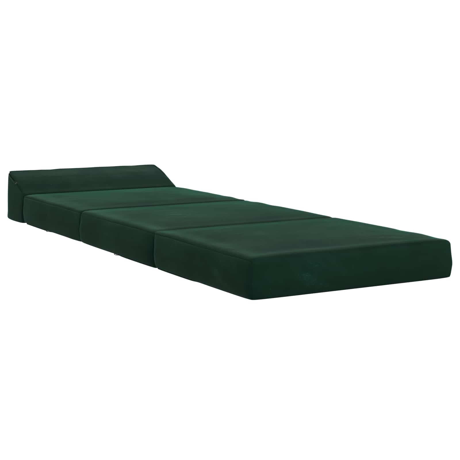 Vouwbare Bankbed Donkergroen 200 x 70 x 10 cm Fluweel – afbeelding 2