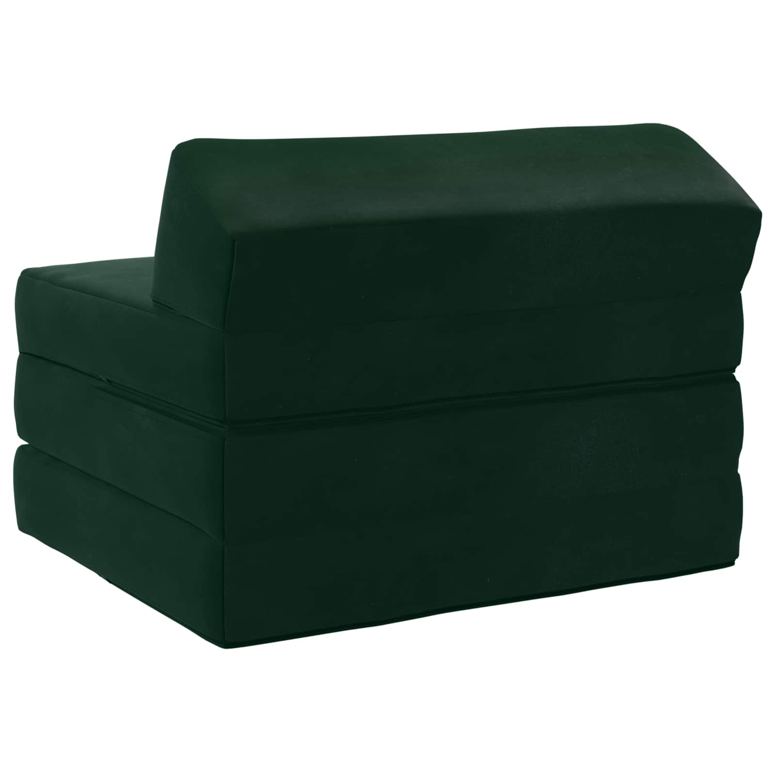 Vouwbare Bankbed Donkergroen 200 x 70 x 10 cm Fluweel – afbeelding 4
