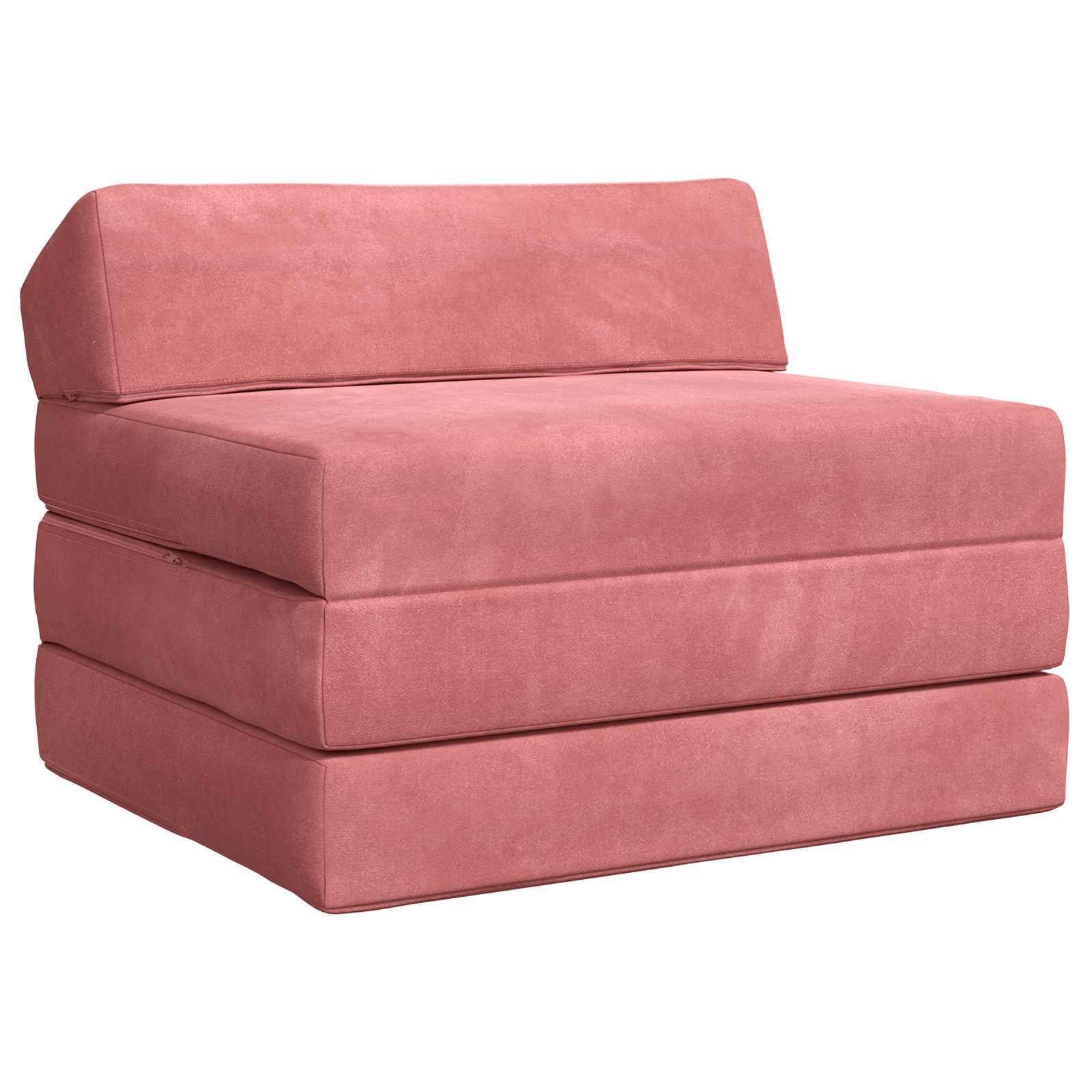 Vouwbare Bankbed Roze 200 x 70 x 10 cm Fluweel – afbeelding 1
