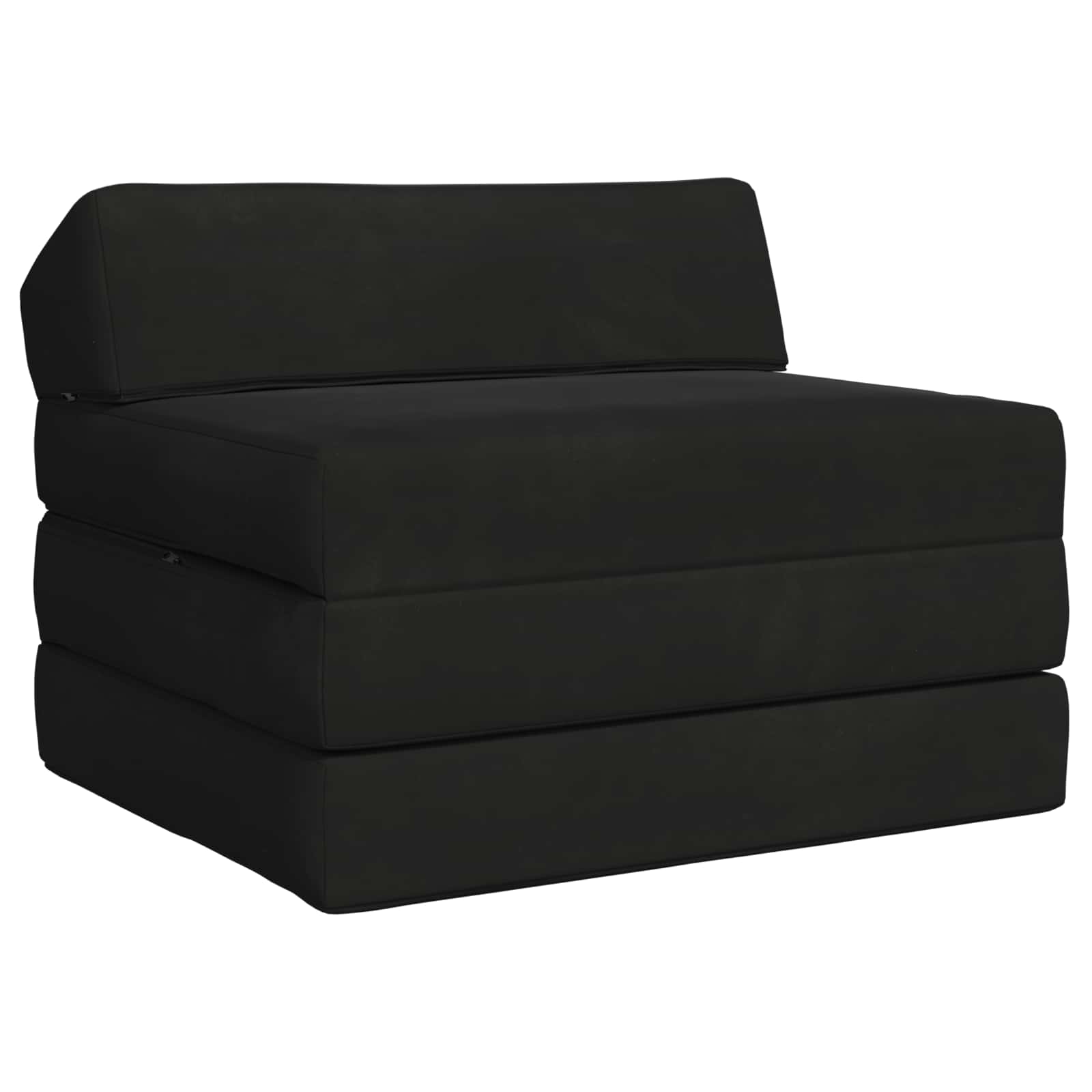 Vouwbare Bankbed Zwart 200 x 70 x 10 cm Fluweel – afbeelding 1