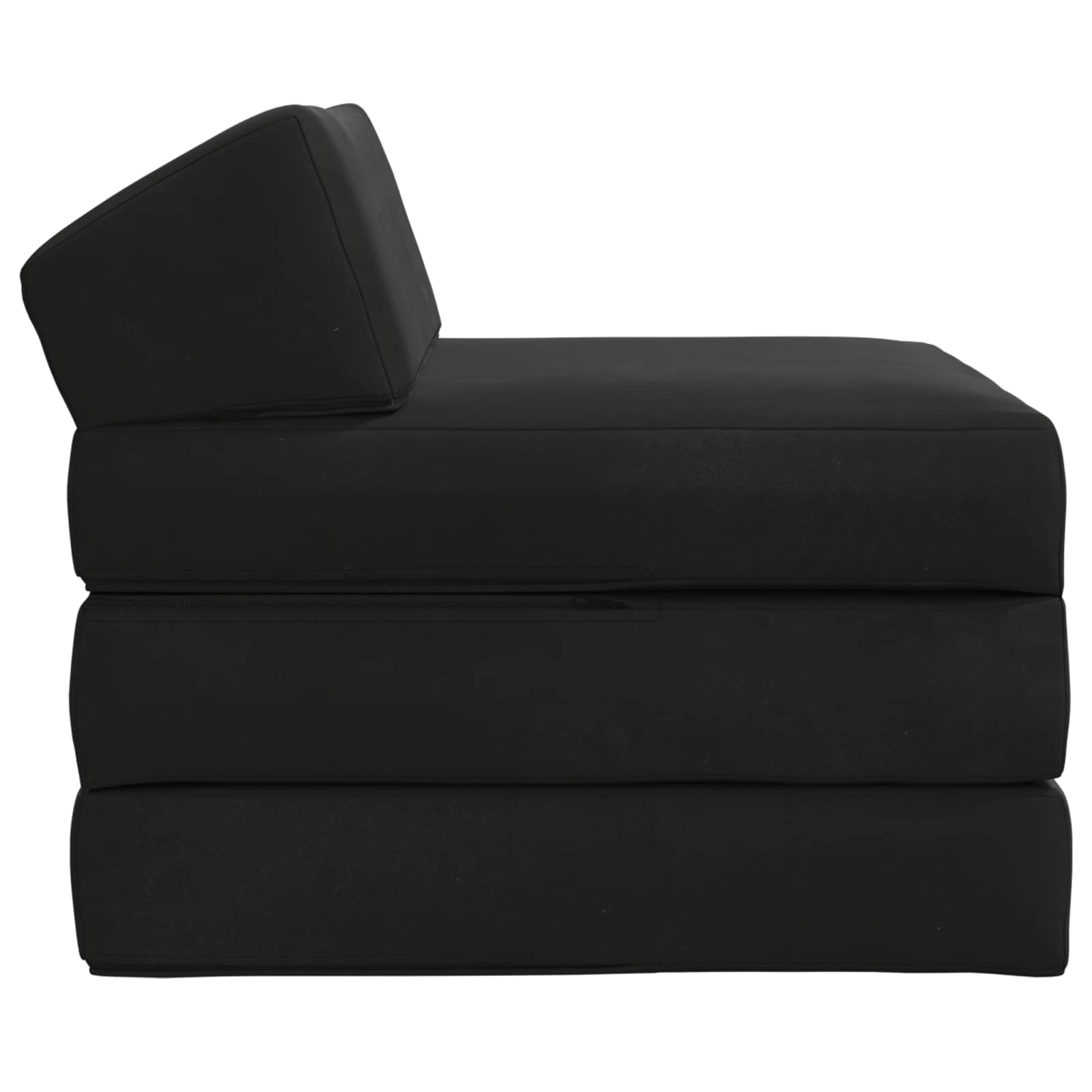 Vouwbare Bankbed Zwart 200 x 70 x 10 cm Fluweel – afbeelding 3