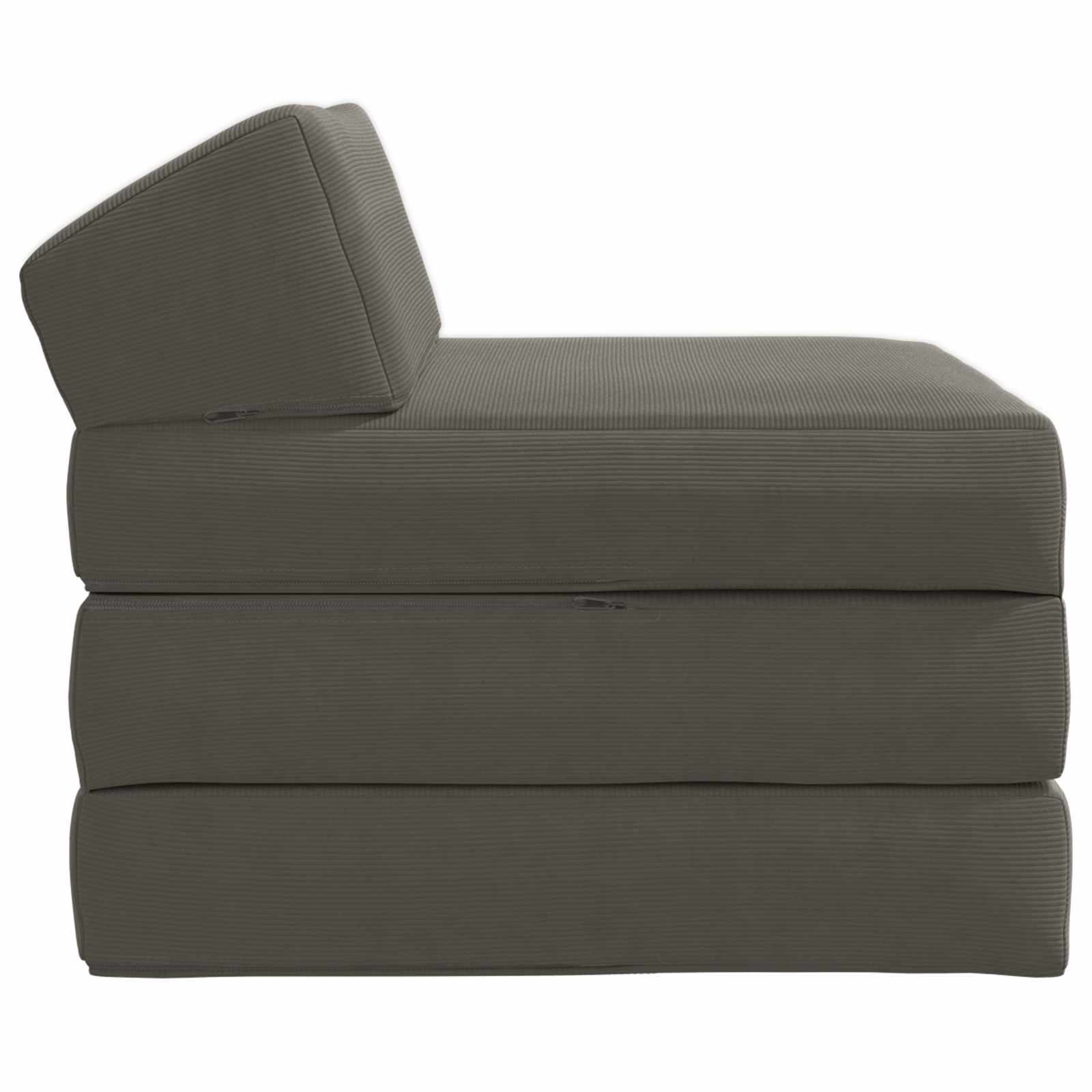 Vouwbare Bankbed Lichtgrijs 200 x 70 x 10 cm Katoen Stof – afbeelding 3