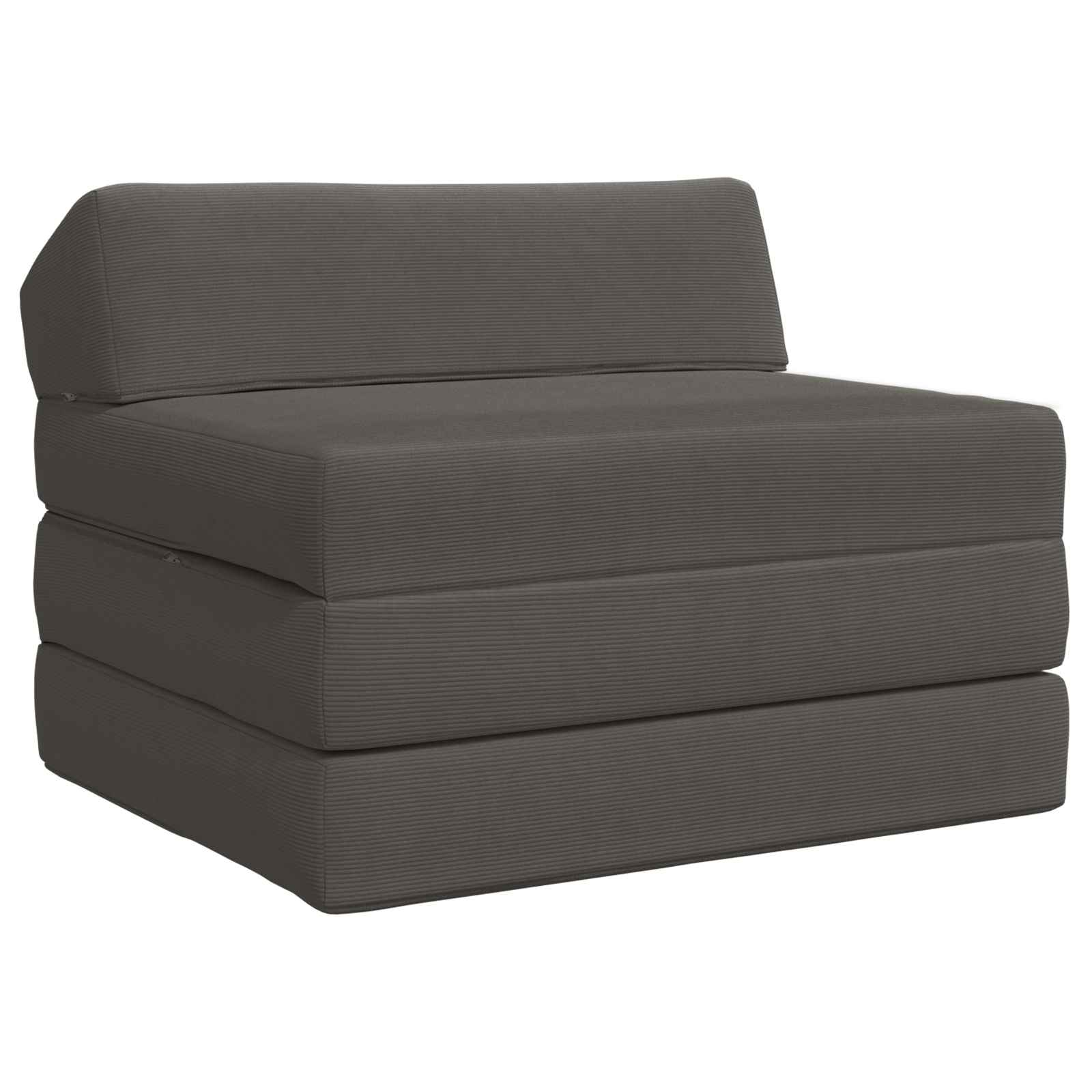 Vouwbare Bankbed Donkergrijs 200 x 70 x 10 cm Katoen Stof – afbeelding 1