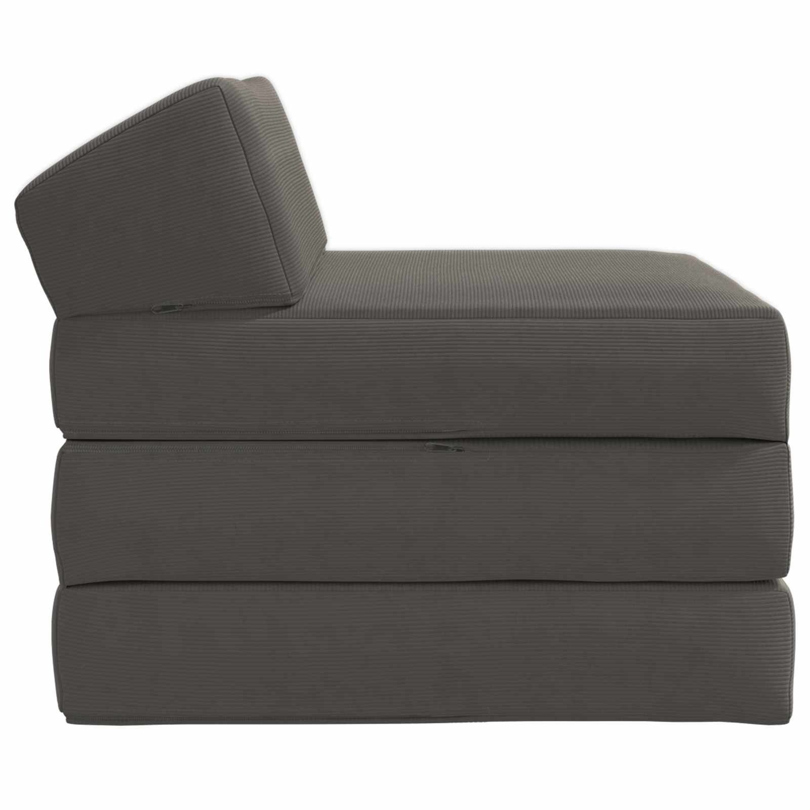 Vouwbare Bankbed Donkergrijs 200 x 70 x 10 cm Katoen Stof – afbeelding 3