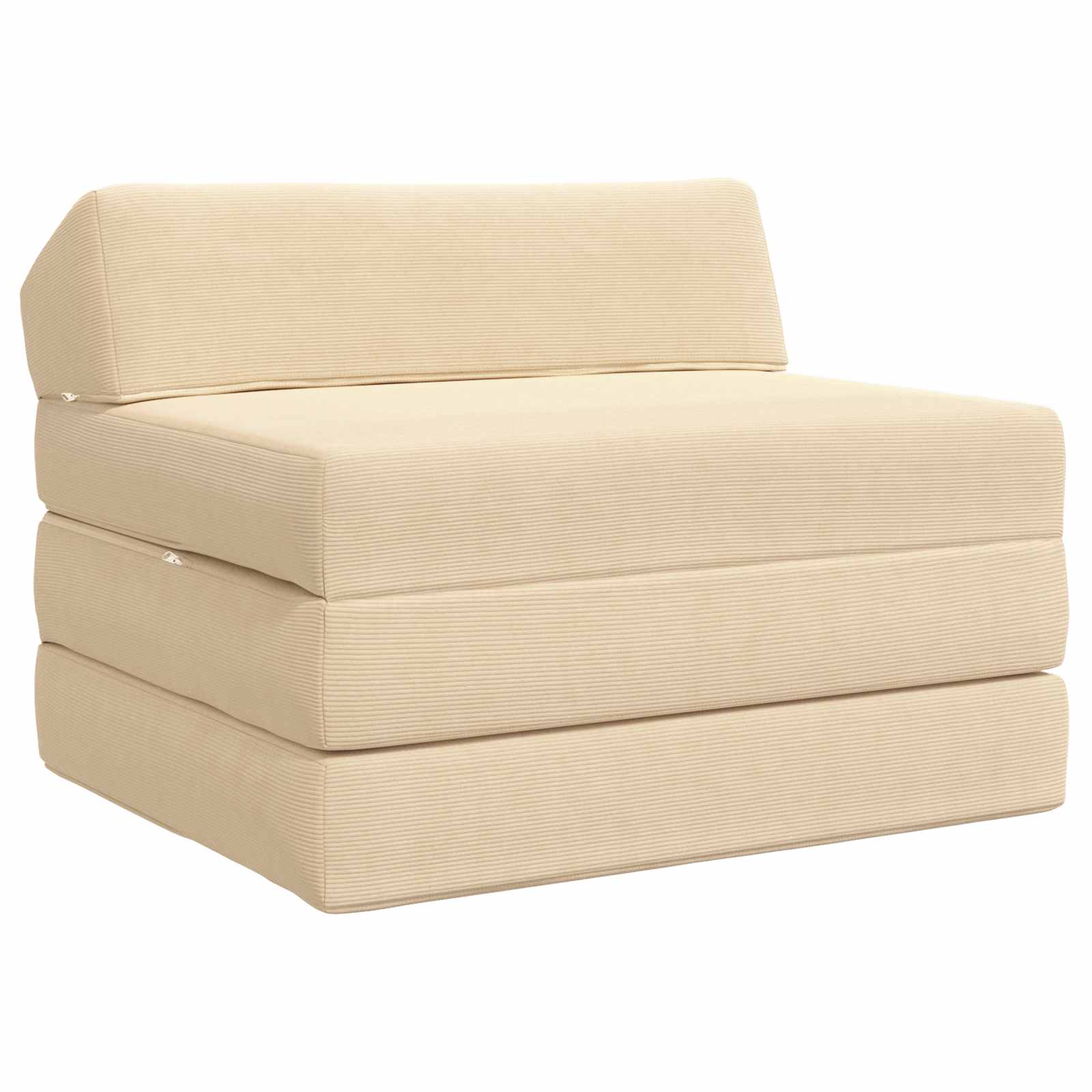 Vouwbare Bankbed Crèmekleurig 200 x 70 x 10 cm Katoen Stof – afbeelding 1