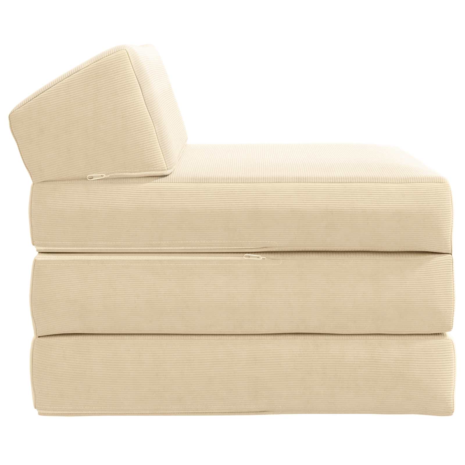 Vouwbare Bankbed Crèmekleurig 200 x 70 x 10 cm Katoen Stof – afbeelding 3