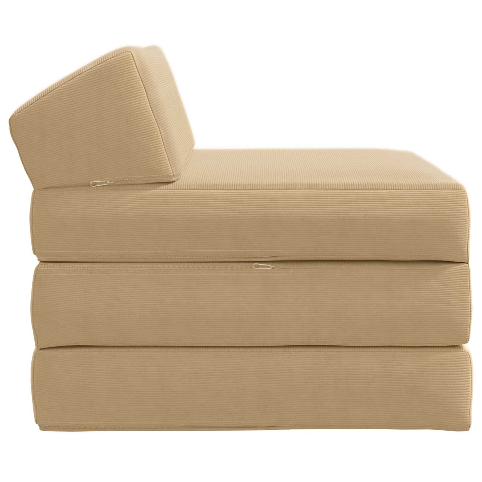 Vouwbare Bankbed Lichtgroen Grijs 200 x 70 x 10 cm Katoen Stof – afbeelding 3