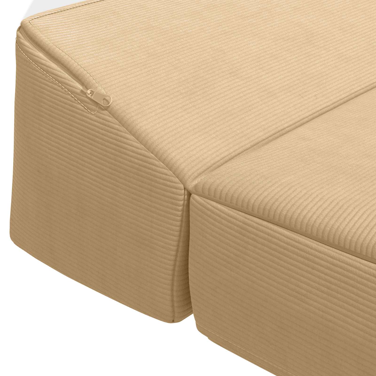 Vouwbare Bankbed Lichtgroen Grijs 200 x 70 x 10 cm Katoen Stof – afbeelding 5