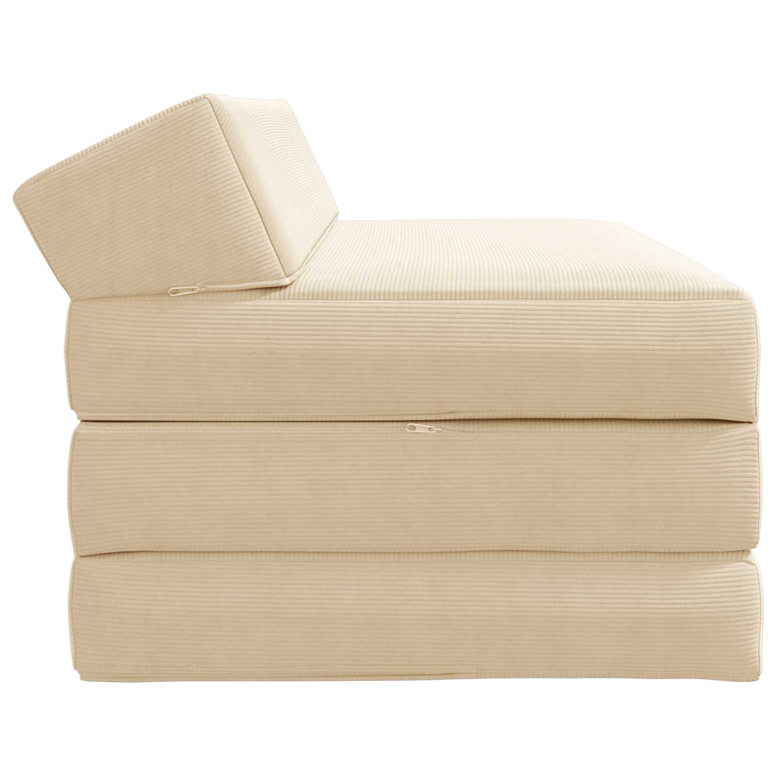Vouwbare Bankbed Crèmekleurig 120 x 60 x 49 cm Stof – afbeelding 3