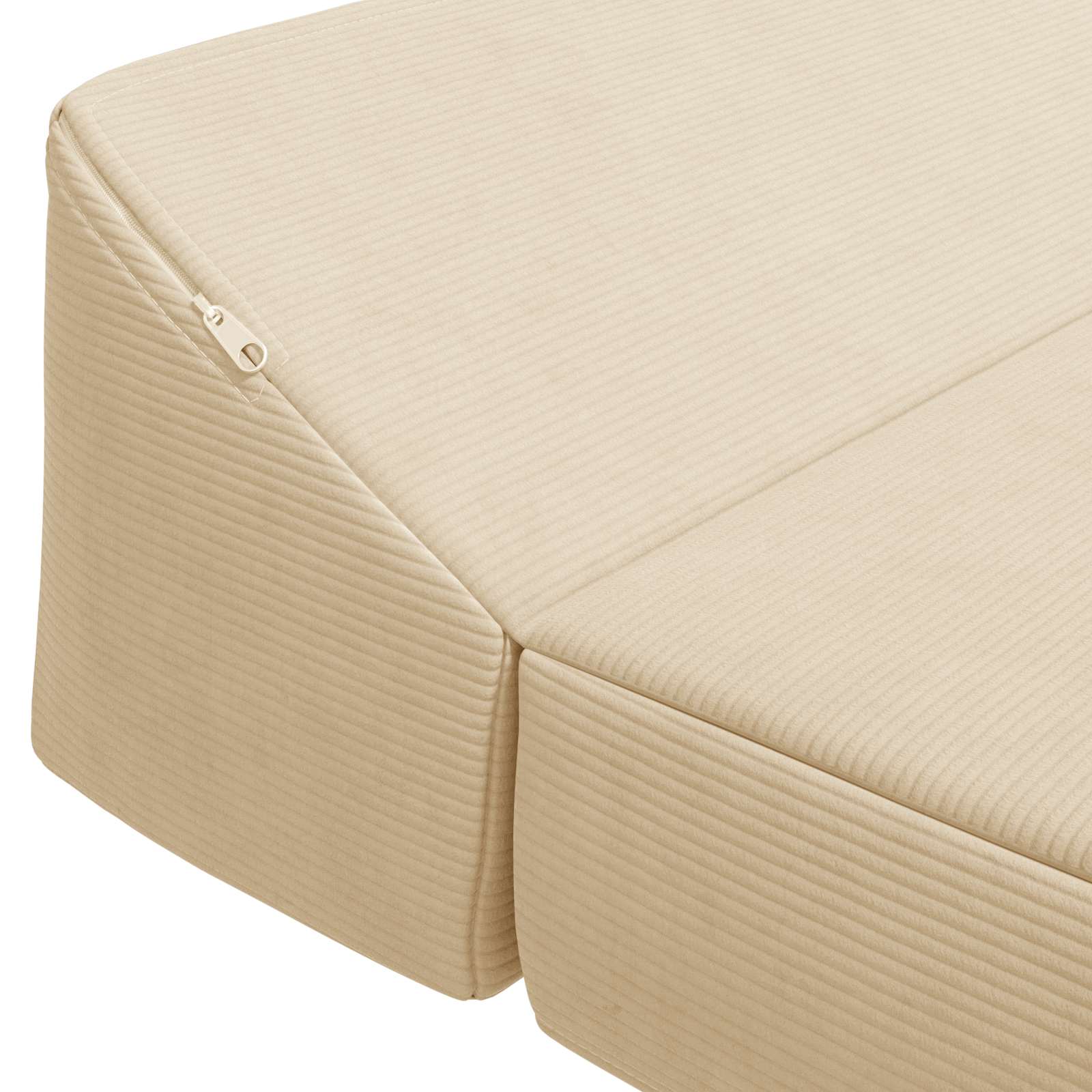 Vouwbare Bankbed Crèmekleurig 120 x 60 x 49 cm Stof – afbeelding 5