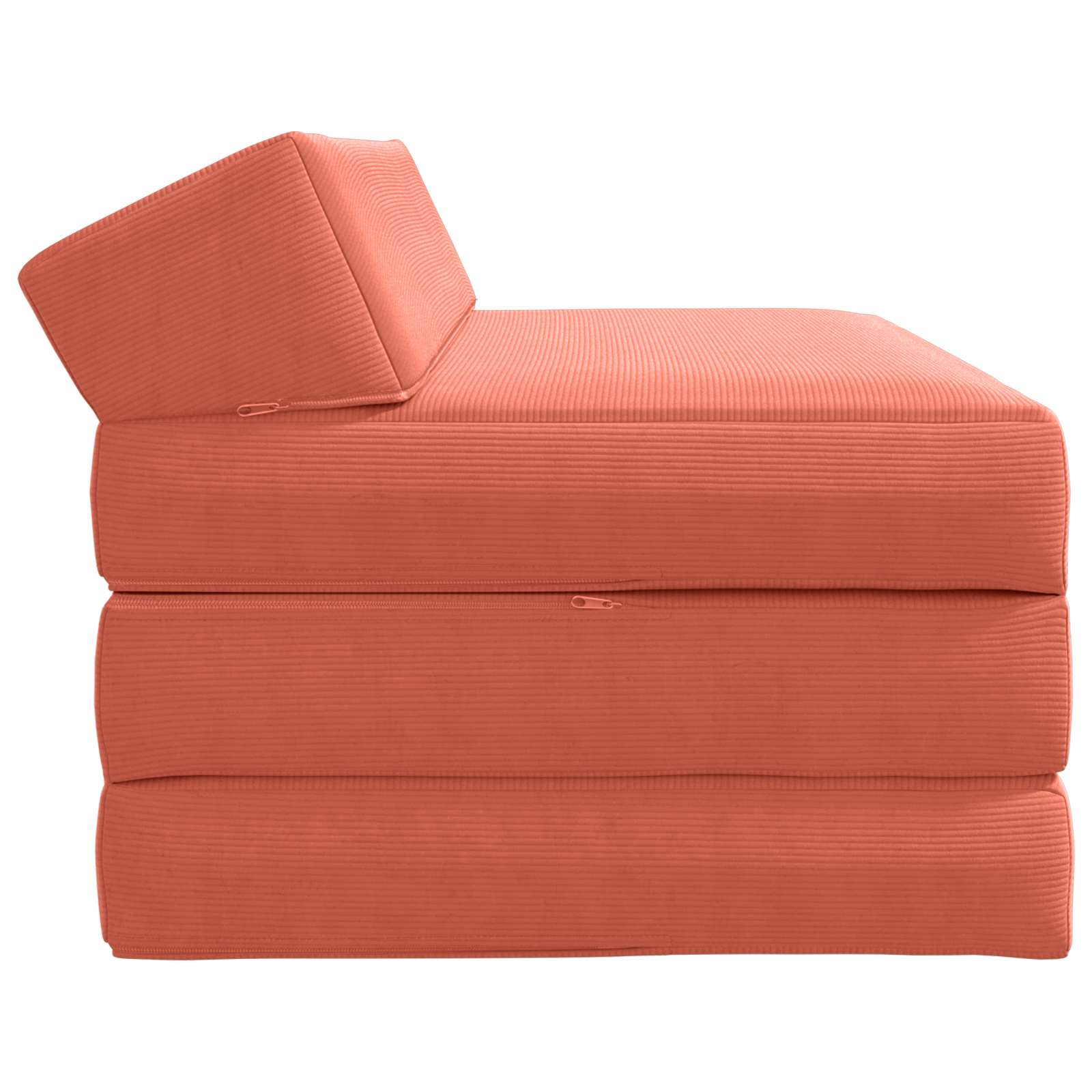 Vouwbare Bankbed Rood-oranje 120 x 60 x 49 cm Stof – afbeelding 3