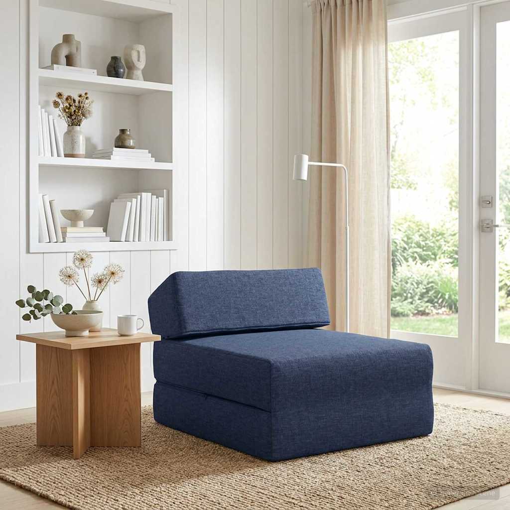 Vouwbare Bankbed Blauw 60 x 70 x 41 cm Stof – afbeelding 1