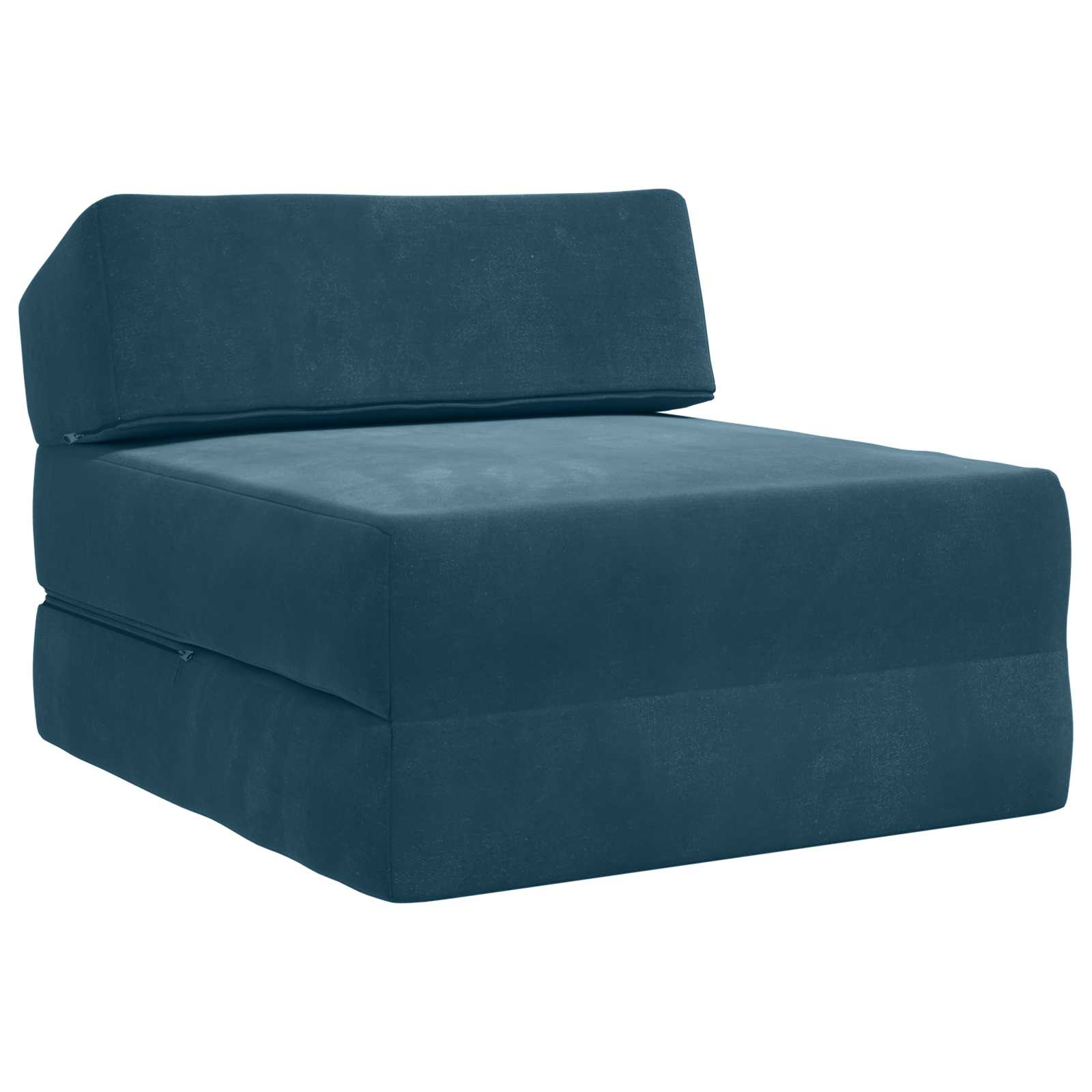 Vouwbare Bankbed Blauw 60 x 70 x 41 cm Stof – afbeelding 2