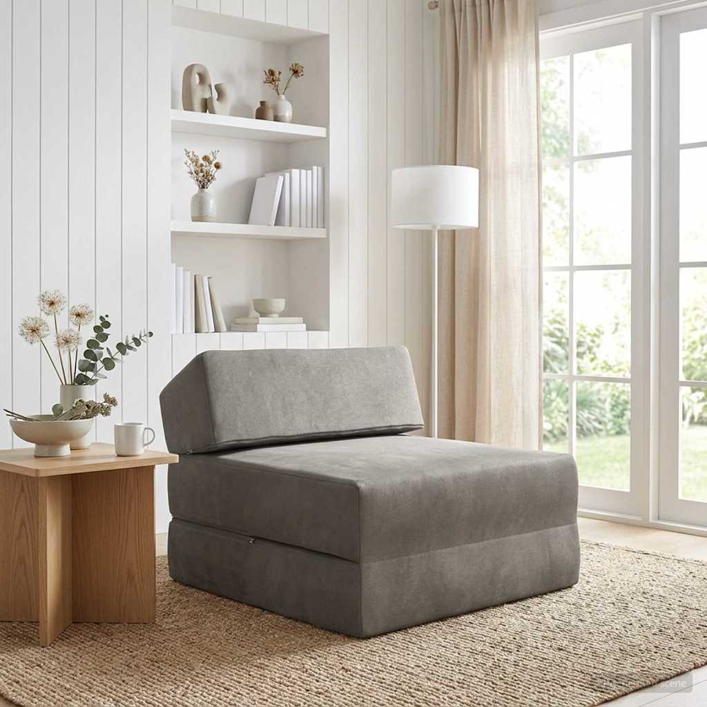 Vouwbare Bankbed Lichtgrijs 60 x 70 x 41 cm Stof – afbeelding 1