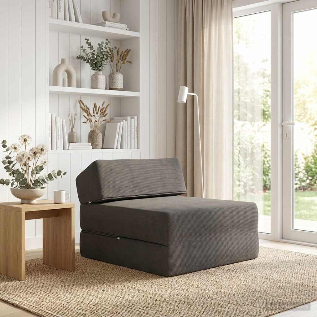 Vouwbare Bankbed Donkergrijs 60 x 70 x 41 cm Stof – afbeelding 1
