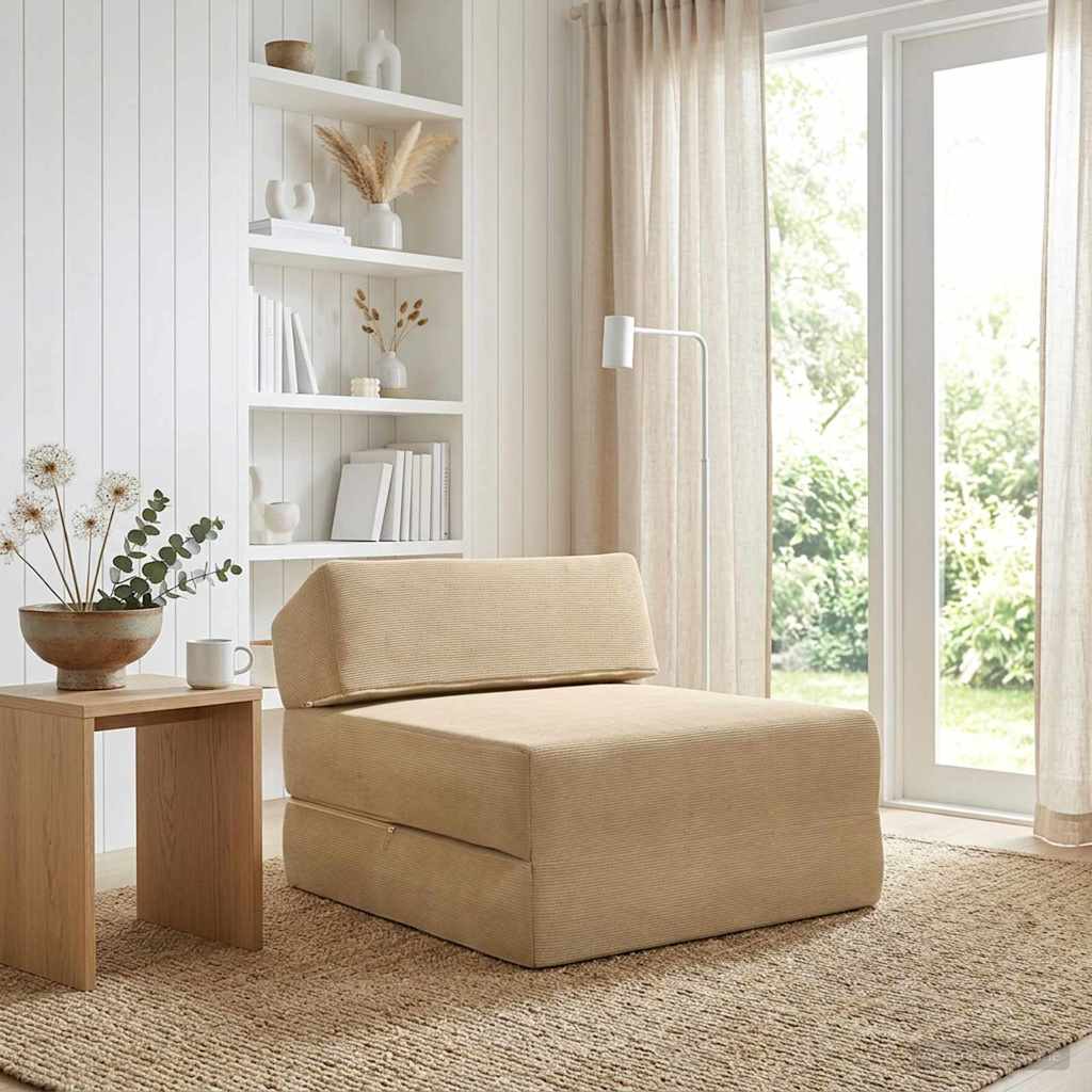 Vouwbare Bankbed Groen Grijs 60 x 70 x 41 cm Stof – afbeelding 1
