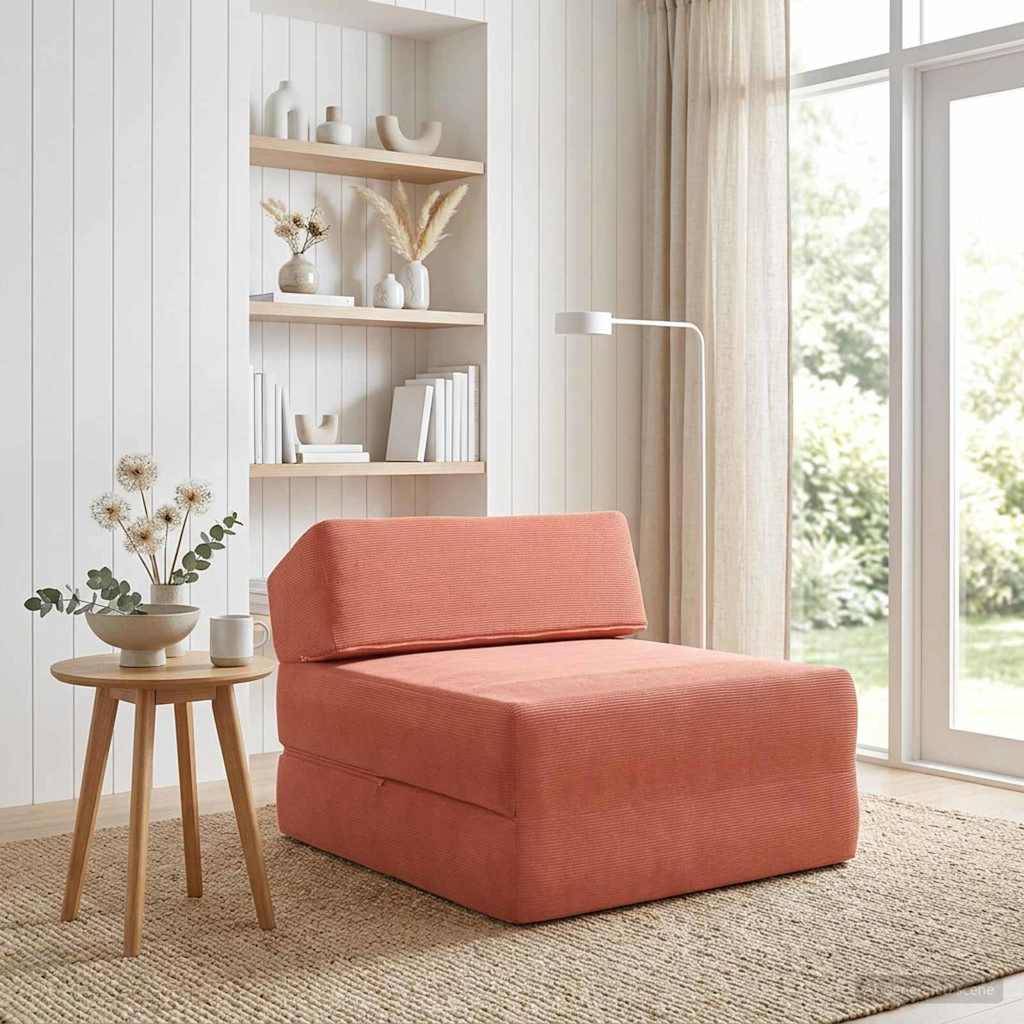 Vouwbare Bankbed Rood-oranje 60 x 70 x 41 cm Stof – afbeelding 1