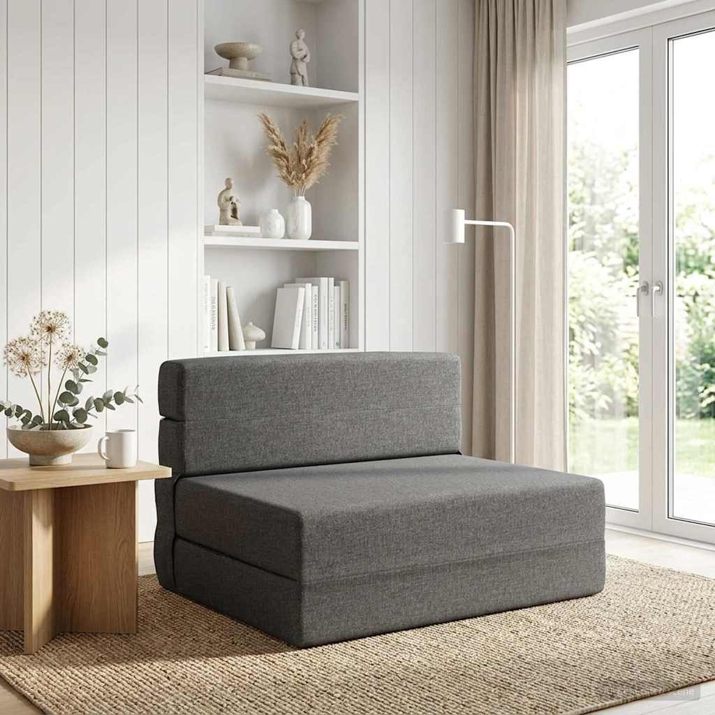 Vouwbare Bankbed Lichtgrijs 70 x 72 x 60 cm Stof – afbeelding 1