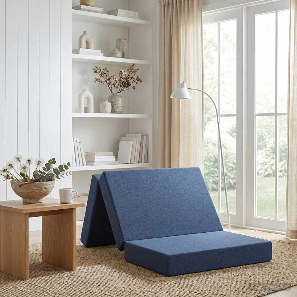 Vouwbare Bankbed 100 x 67 x 45 cm Blauw – afbeelding 1