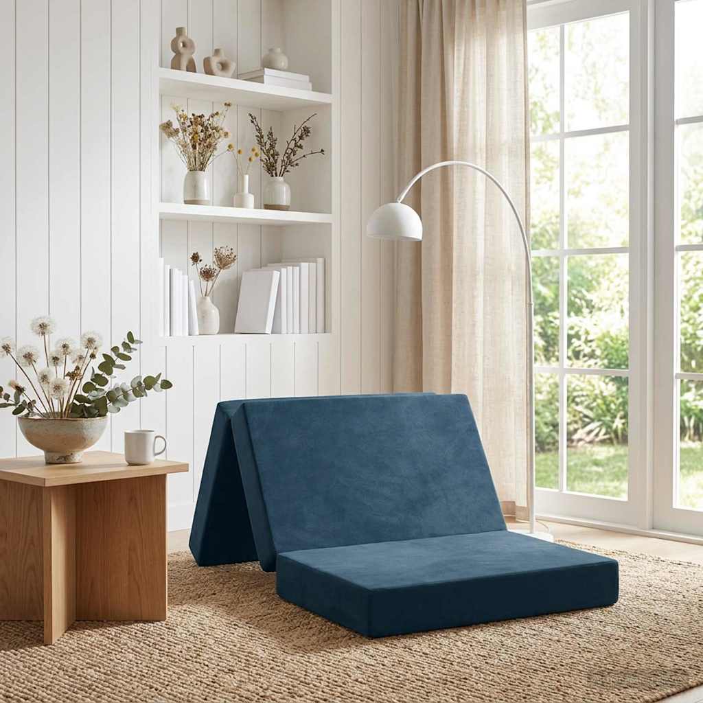 Vouwbare Bankbed 100 x 67 x 45 cm Blauw