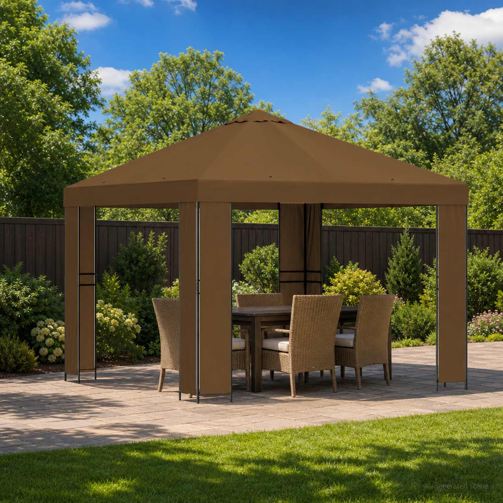 Prieel 3 x 3 m Taupe Polyester en staal 190