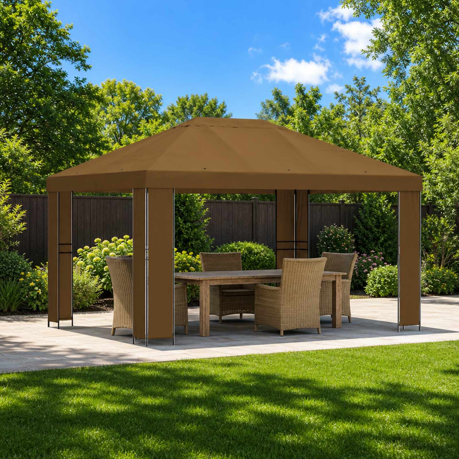 Prieel 4 × 3 m Taupe Polyester en staal 190