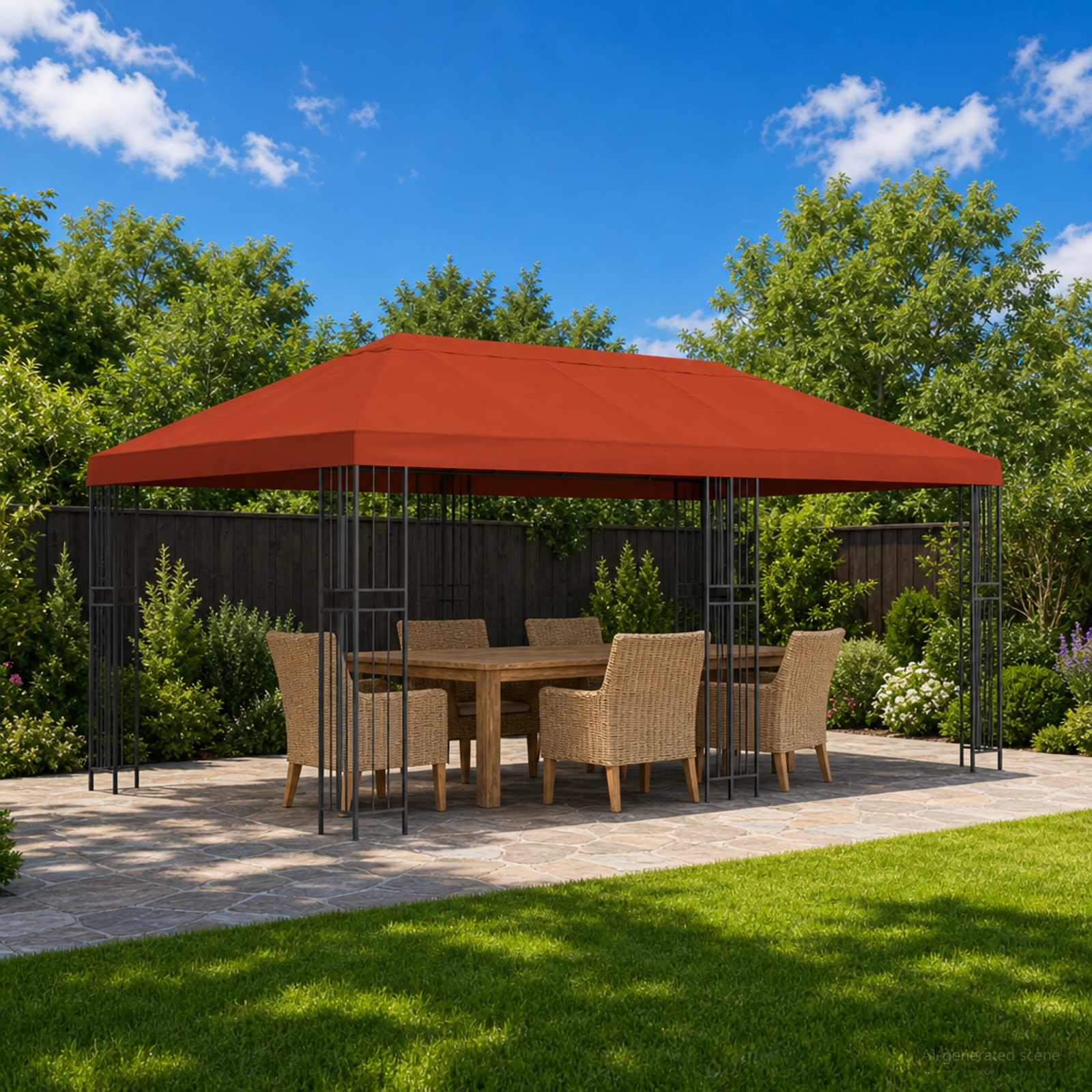 Gazebo Luifel Dekking 6 x 3 m Terracotta Polyester 190
