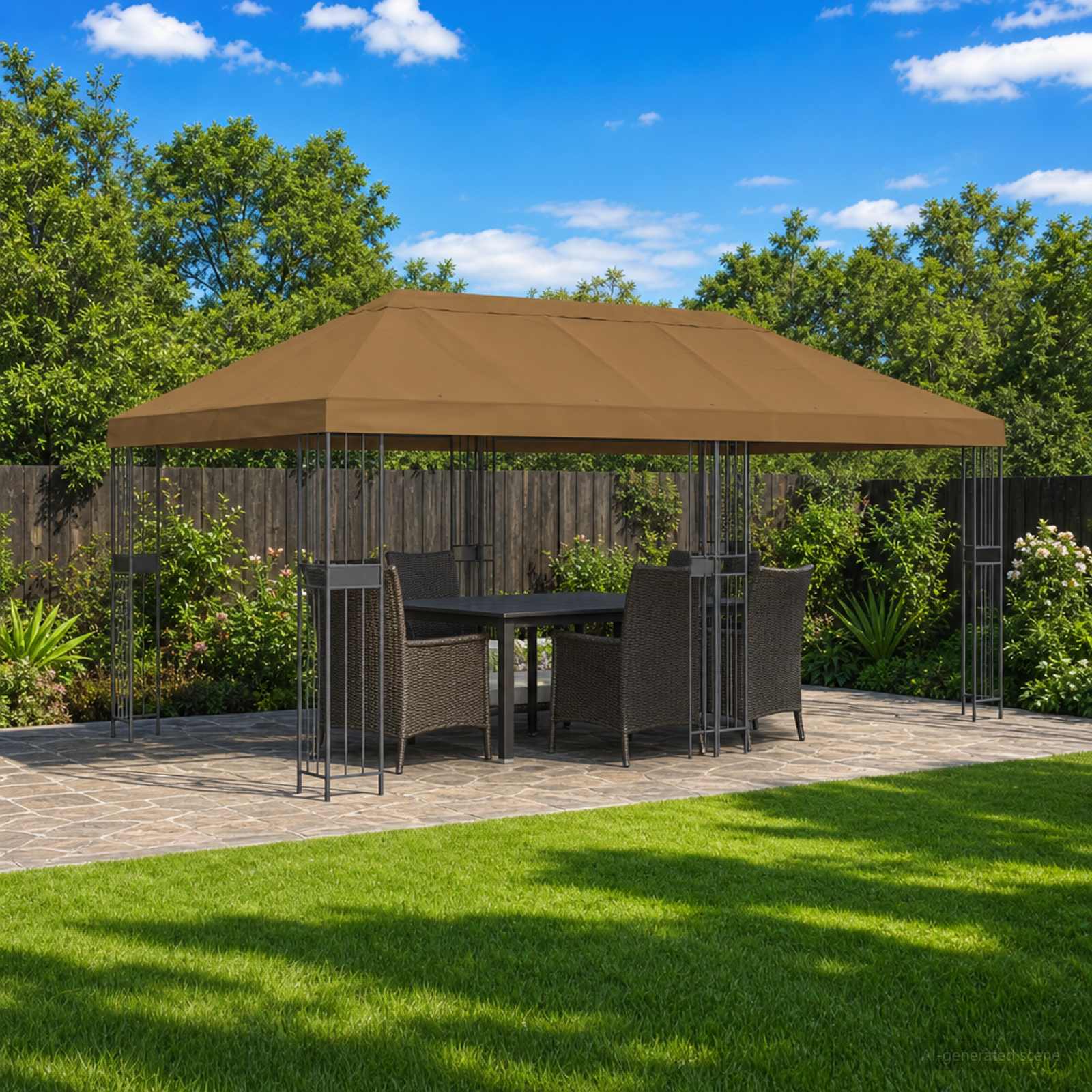 Gazebo Luifel Dekking 6 x 3 m Taupe Polyester 190 – afbeelding 1