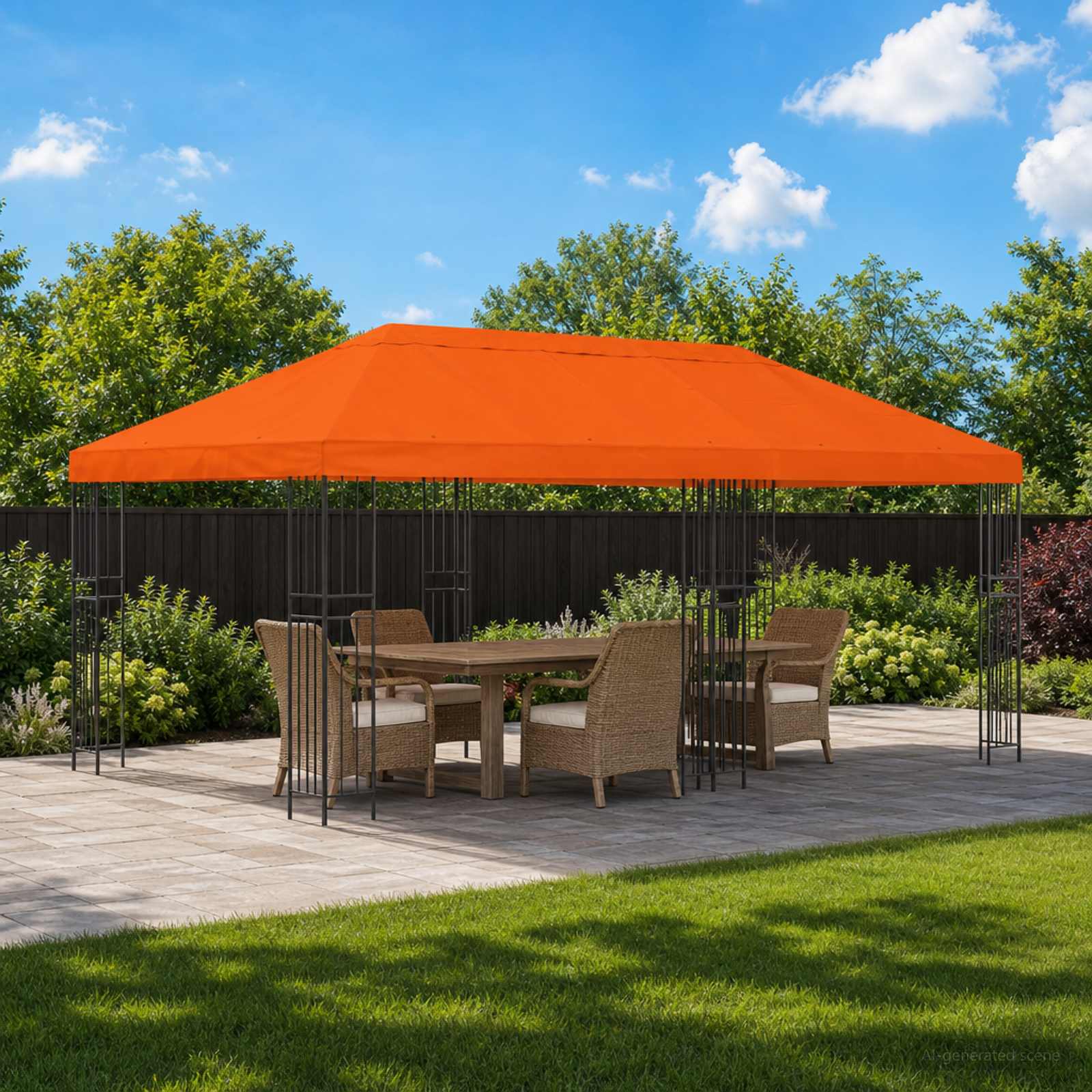 Gazebo Luifel Dekking 6 x 3 m Oranje Polyester 190 – afbeelding 1