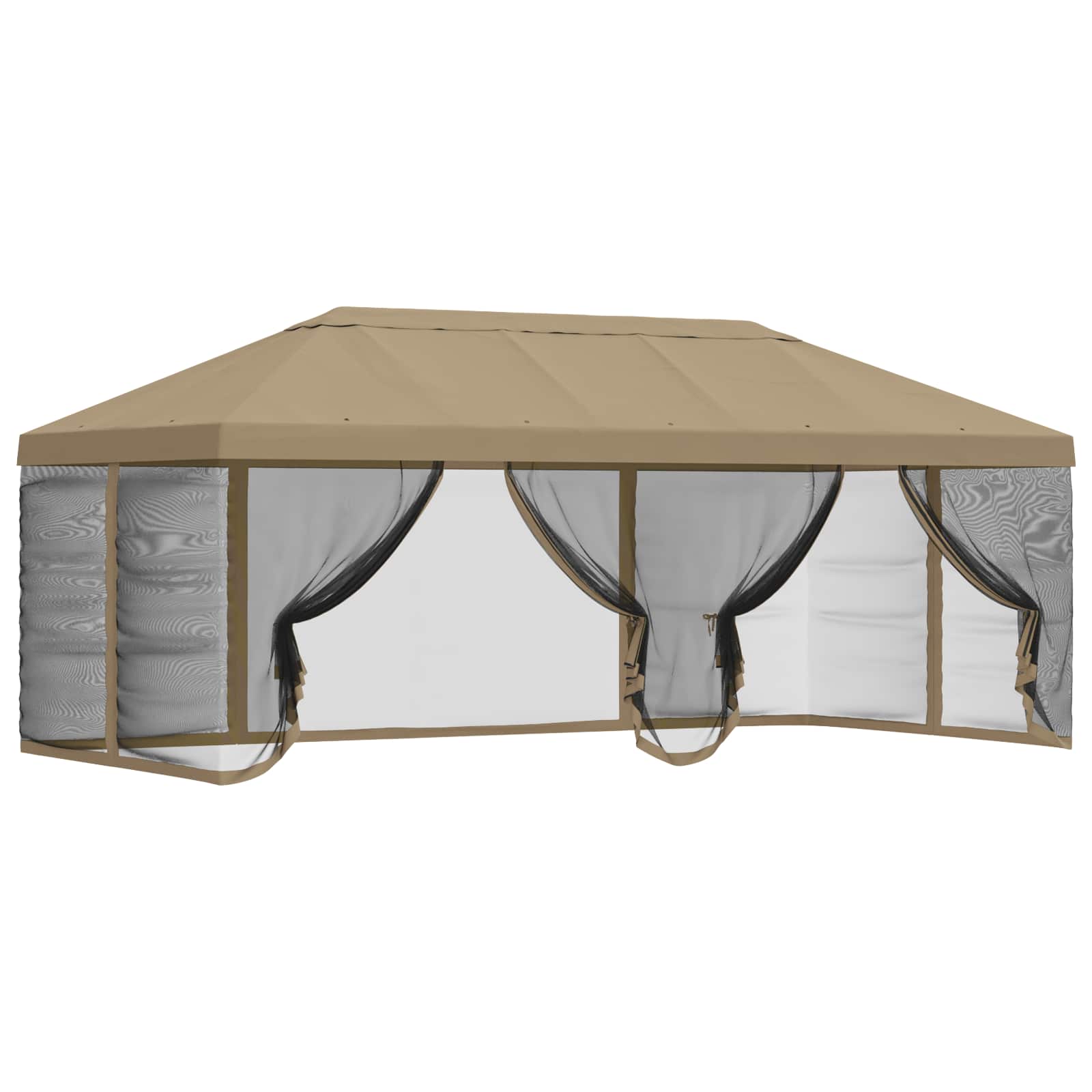 Gazebo Hoes met Zijwanden 6 x 3 m Beige Polyester 190 – afbeelding 2