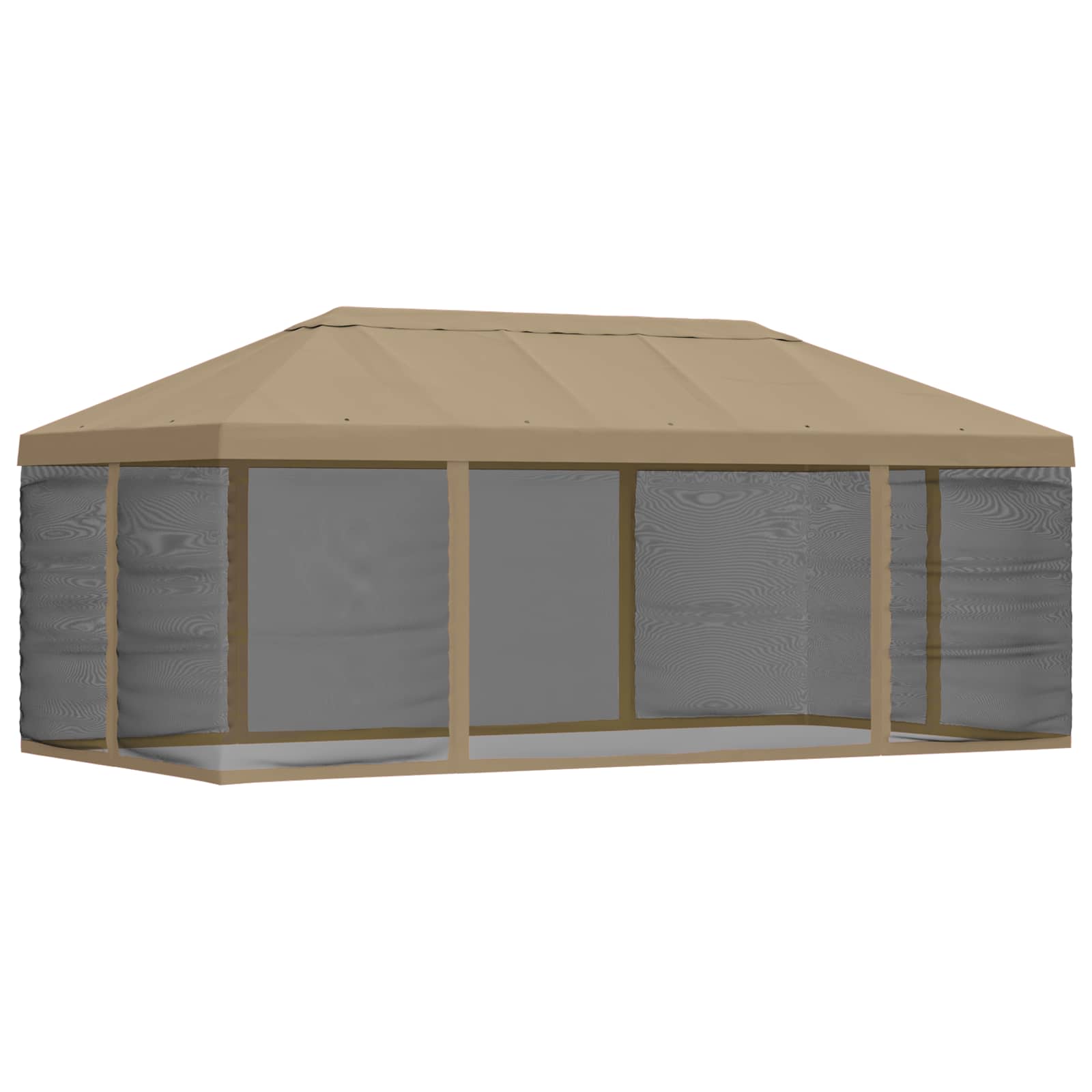 Gazebo Hoes met Zijwanden 6 x 3 m Beige Polyester 190 – afbeelding 3