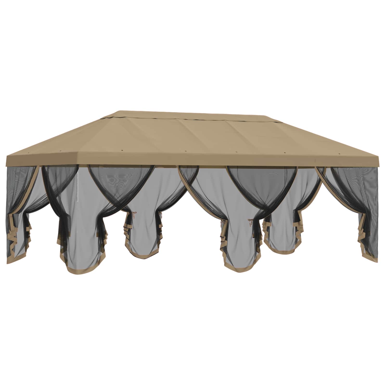 Gazebo Hoes met Zijwanden 6 x 3 m Beige Polyester 190 – afbeelding 4