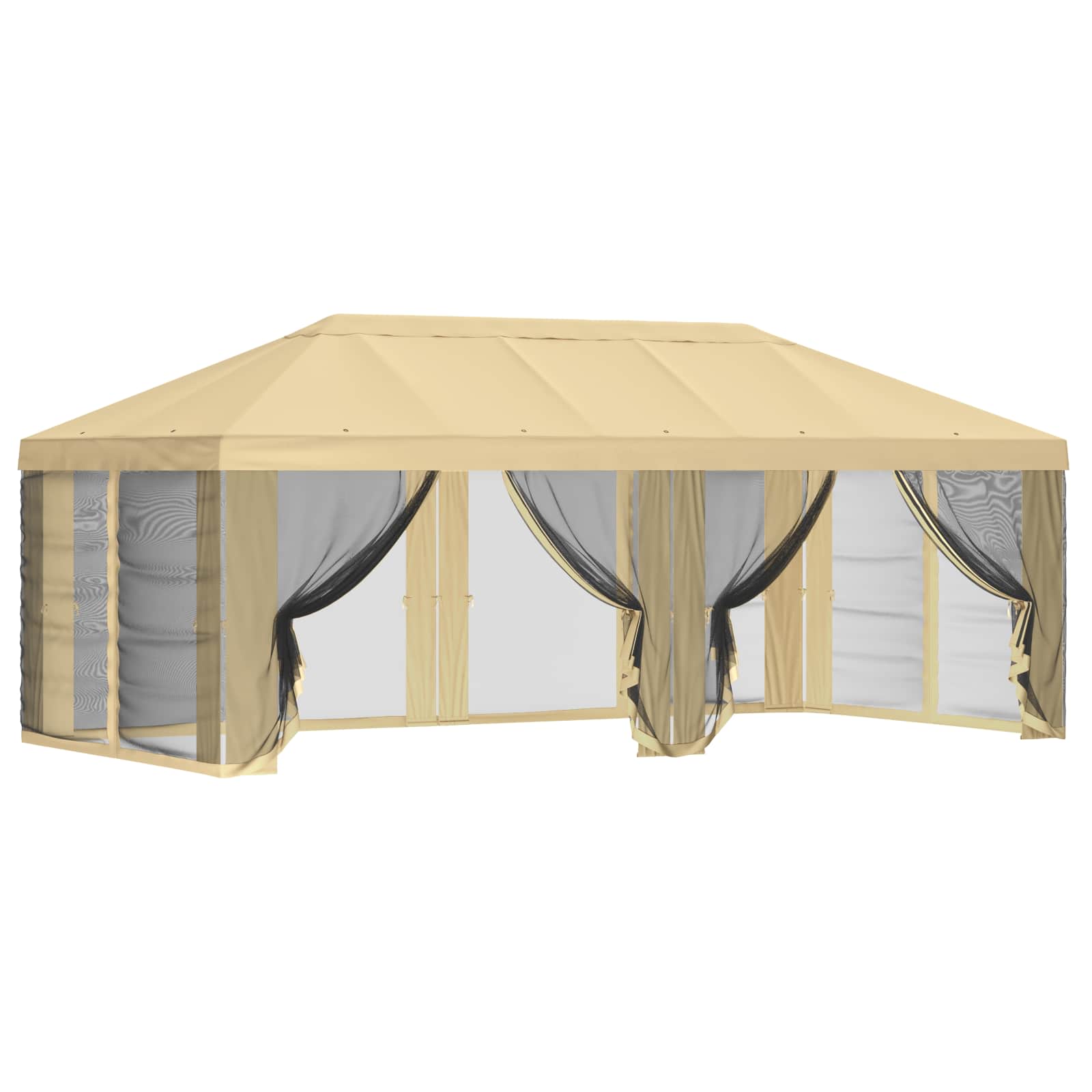 Gazebo Hoes met Zijwanden 6 x 3 m Crèmekleurig Polyester 190 – afbeelding 2