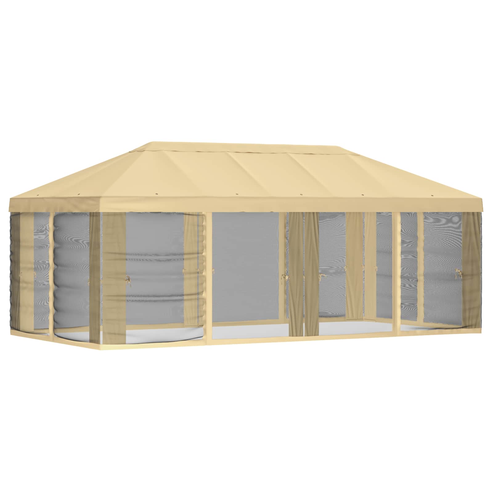 Gazebo Hoes met Zijwanden 6 x 3 m Crèmekleurig Polyester 190 – afbeelding 3