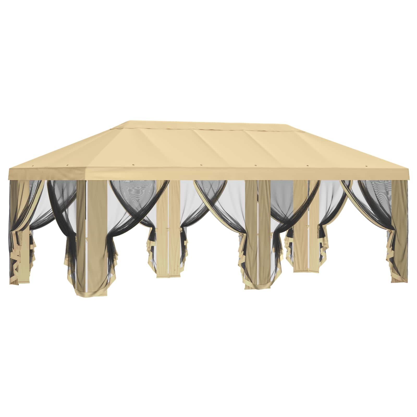 Gazebo Hoes met Zijwanden 6 x 3 m Crèmekleurig Polyester 190 – afbeelding 4