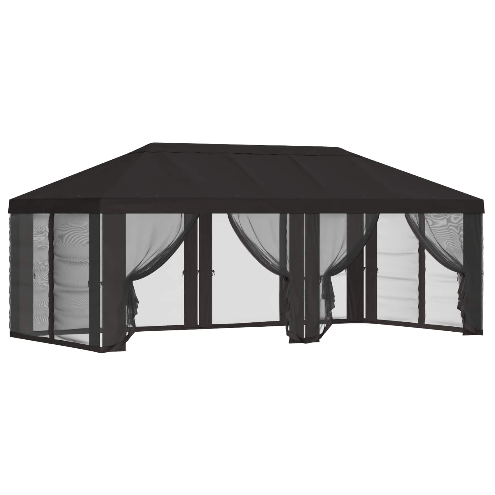 Gazebo Hoes met Zijwanden 6 x 3 m Antracietkleurig Polyester – afbeelding 2