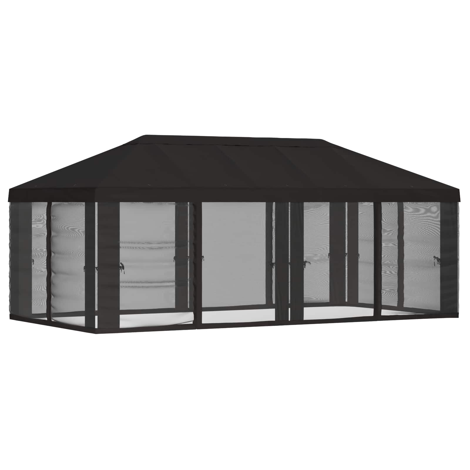 Gazebo Hoes met Zijwanden 6 x 3 m Antracietkleurig Polyester – afbeelding 3