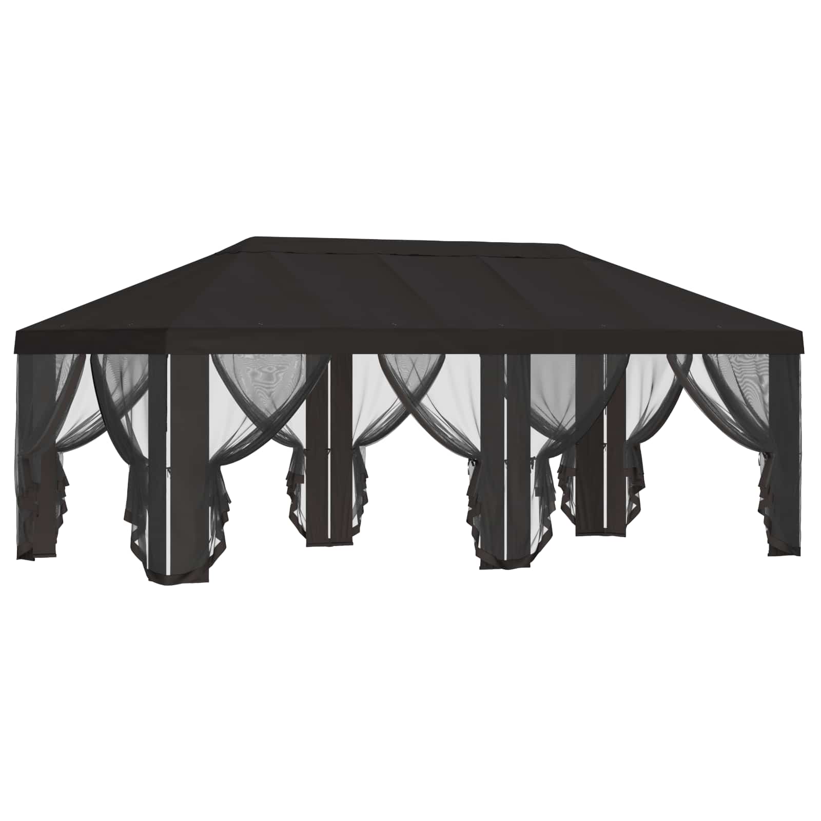 Gazebo Hoes met Zijwanden 6 x 3 m Antracietkleurig Polyester – afbeelding 4