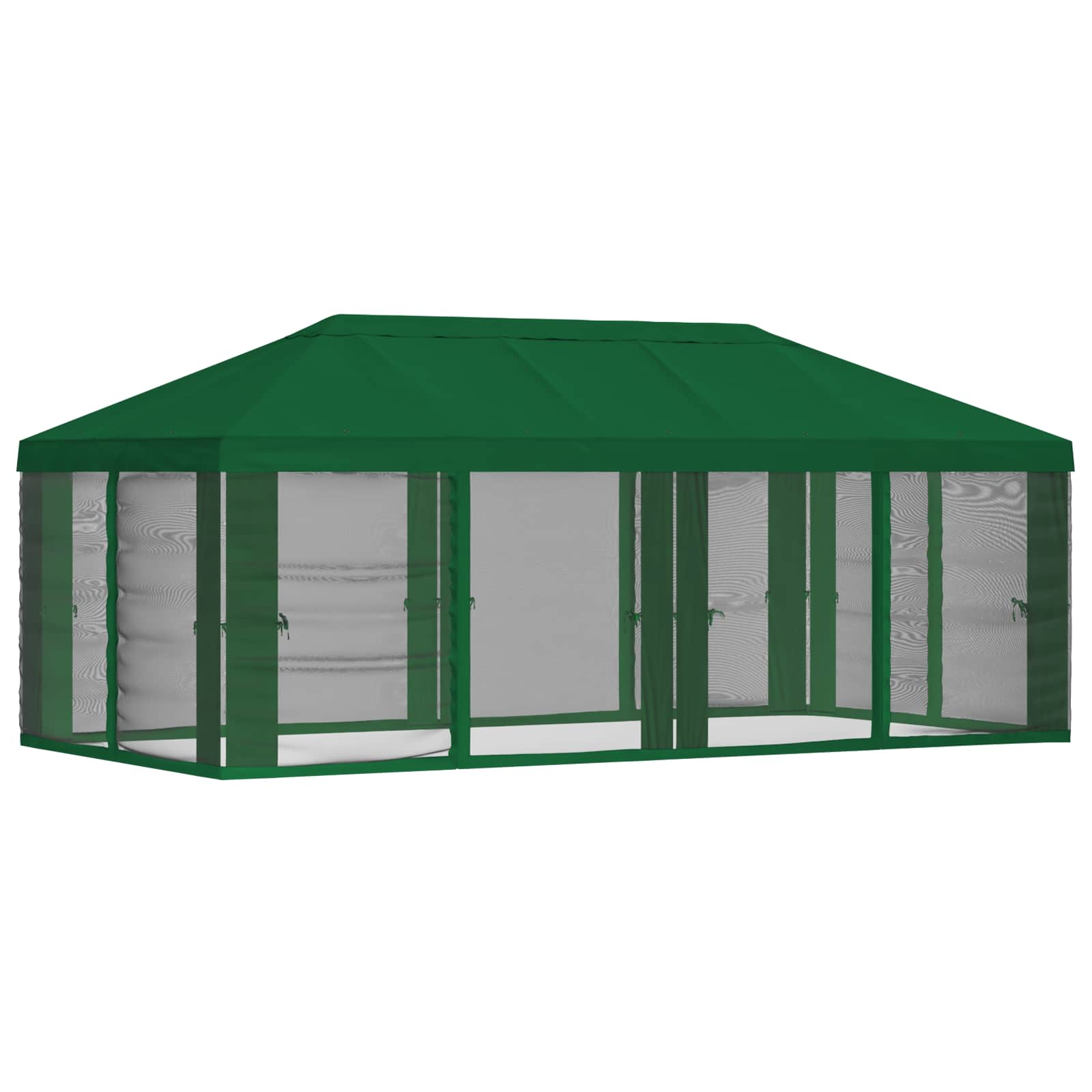 Gazebo Hoes met Zijwanden 6 x 3 m Groen Polyester 190 – afbeelding 3
