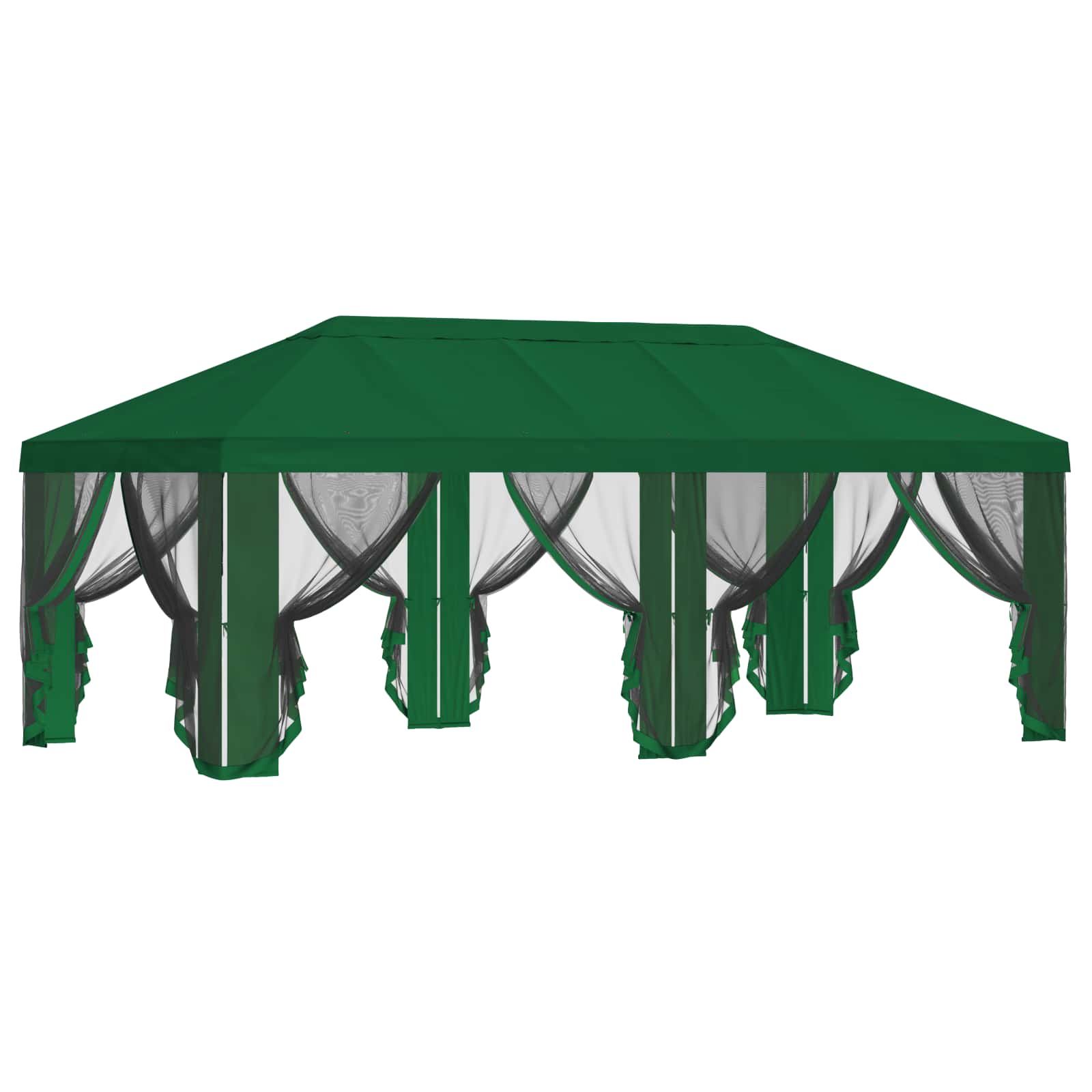 Gazebo Hoes met Zijwanden 6 x 3 m Groen Polyester 190 – afbeelding 4