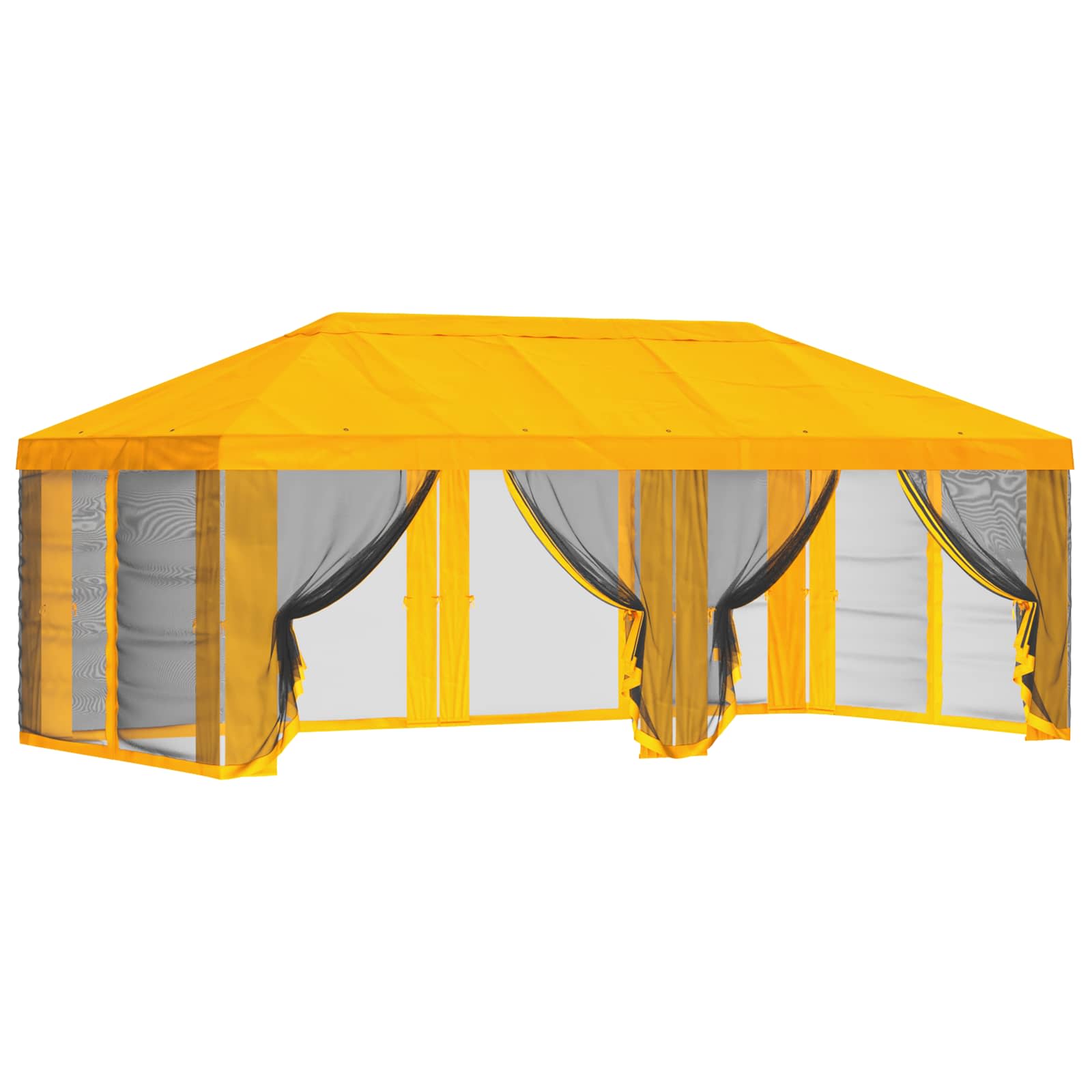 Gazebo Hoes met Zijwanden 6 x 3 m Geel Polyester 190 – afbeelding 2