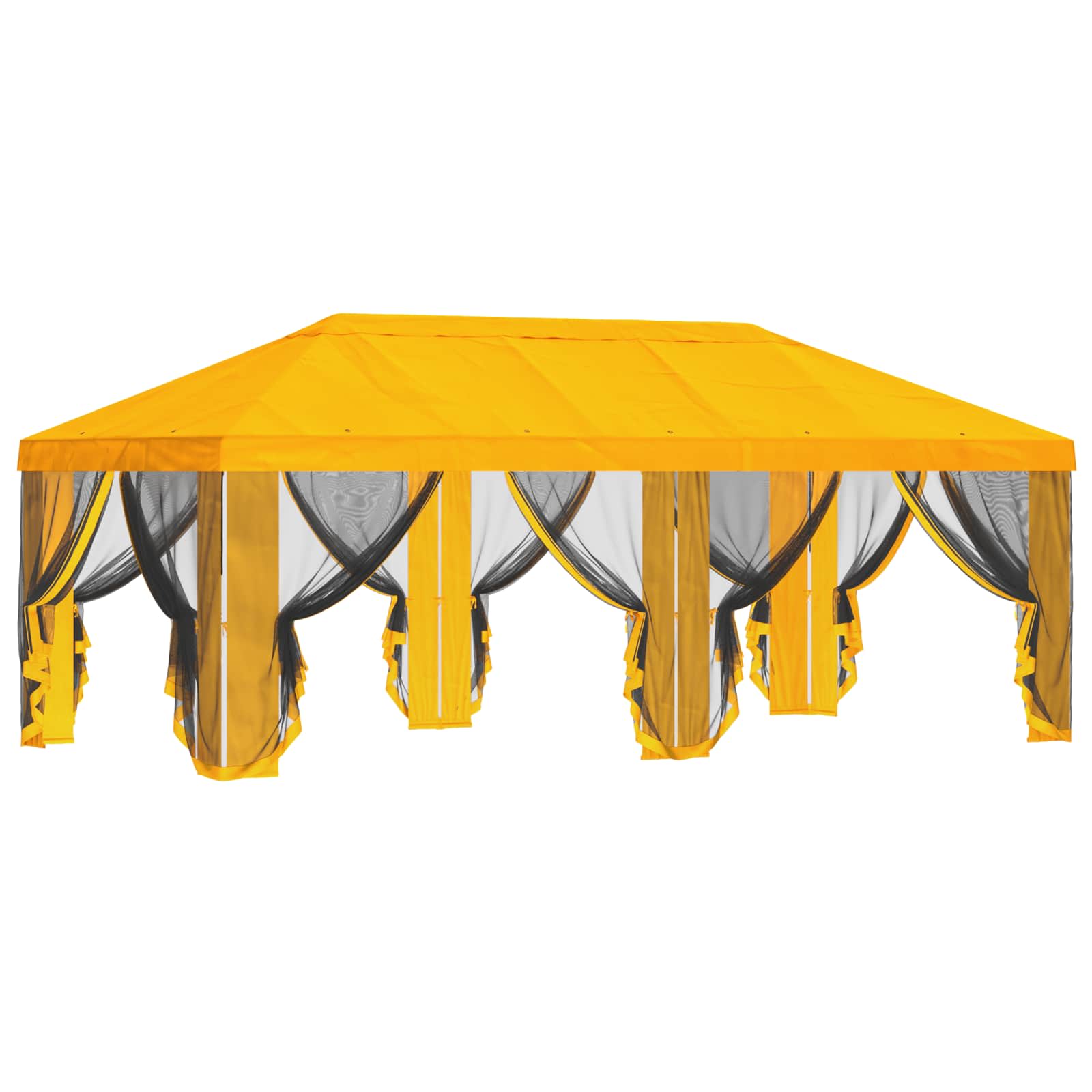 Gazebo Hoes met Zijwanden 6 x 3 m Geel Polyester 190 – afbeelding 4