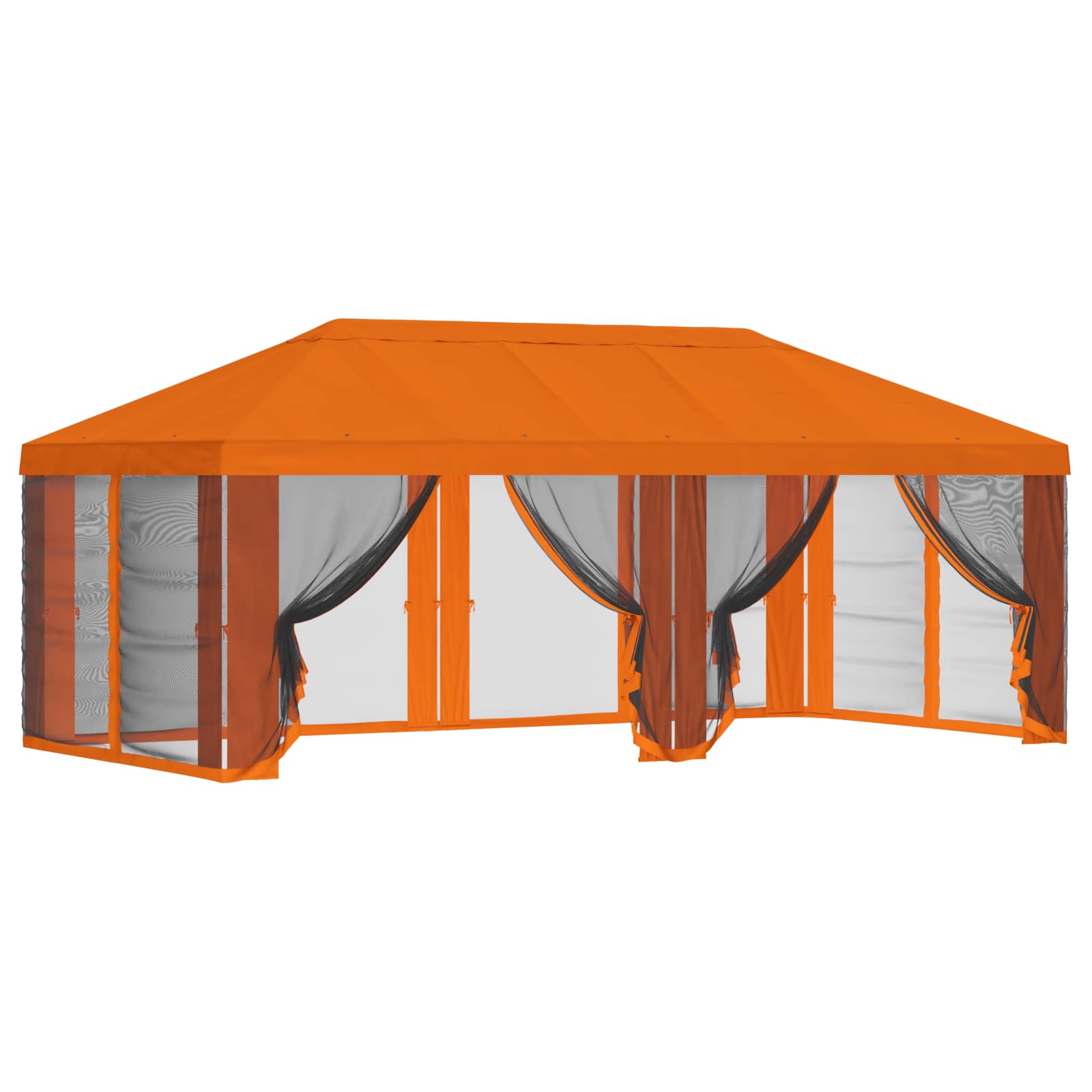 Gazebo Hoes met Zijwanden 6 x 3 m Oranje Polyester 190 – afbeelding 2