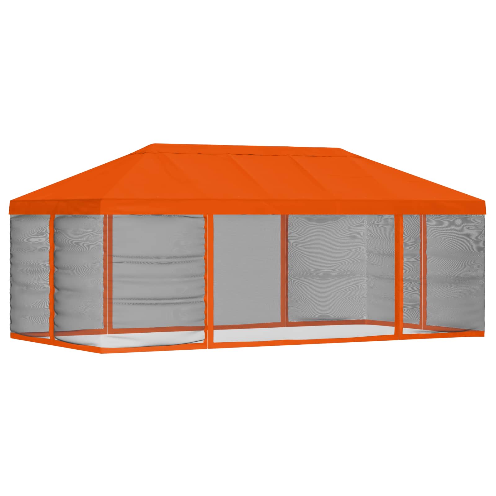 Gazebo Hoes met Zijwanden 6 x 3 m Oranje Polyester 190 – afbeelding 3
