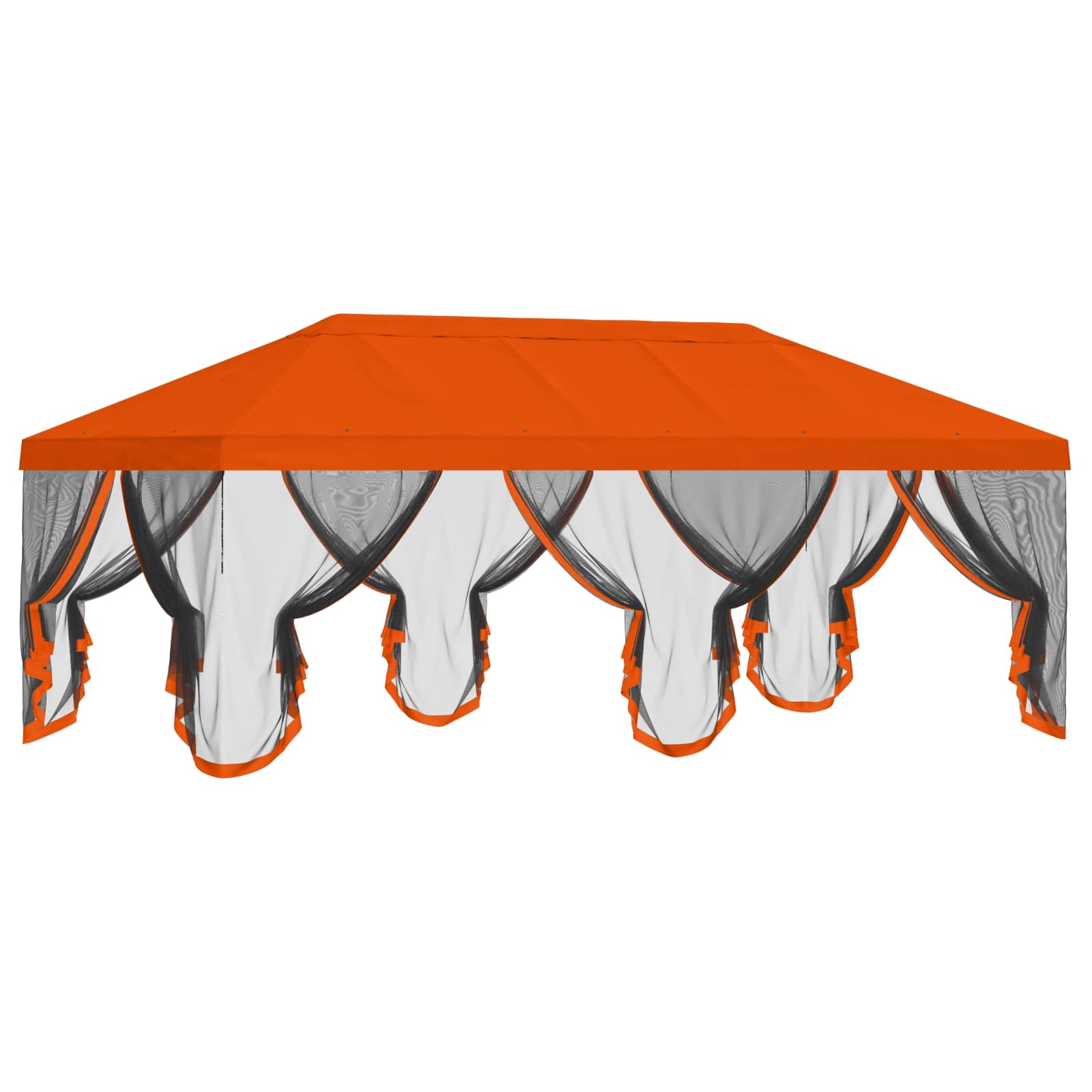 Gazebo Hoes met Zijwanden 6 x 3 m Oranje Polyester 190 – afbeelding 4