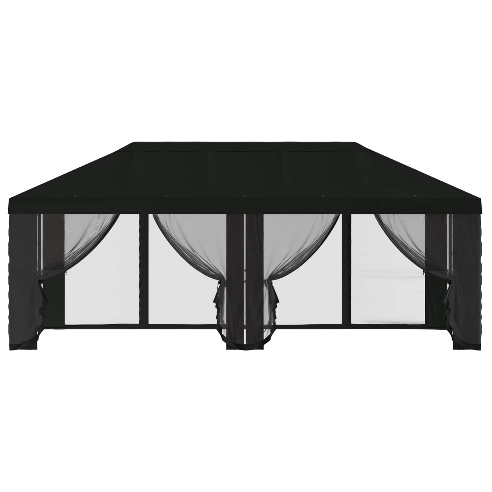 Gazebo Hoes met Zijwanden 6 x 3 m Zwart Polyester 190 – afbeelding 5