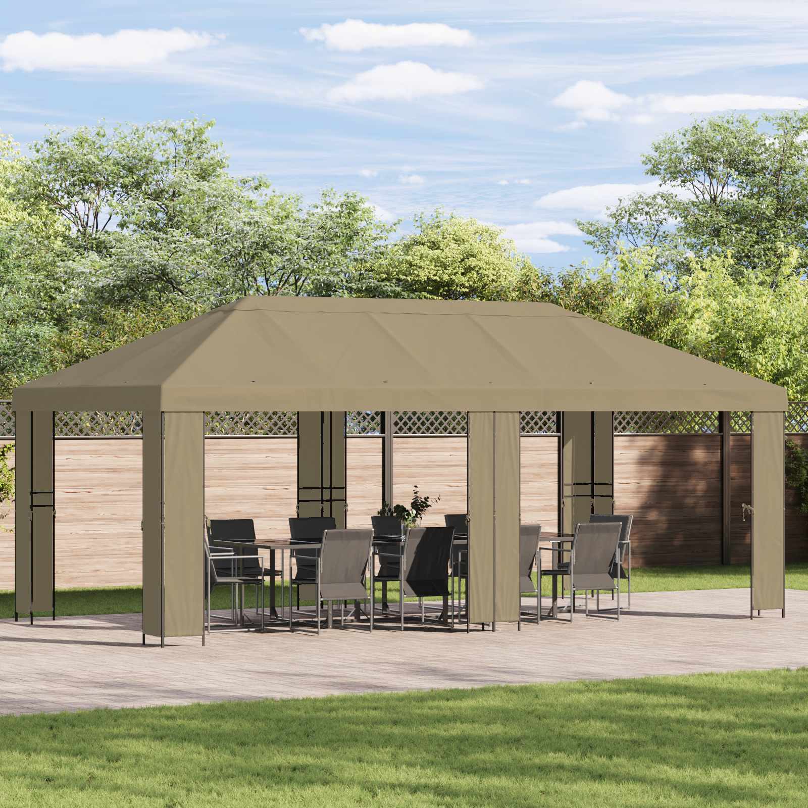 Paviljoenhoes 6 x 3 m Beige Polyester 190 gsm – afbeelding 1
